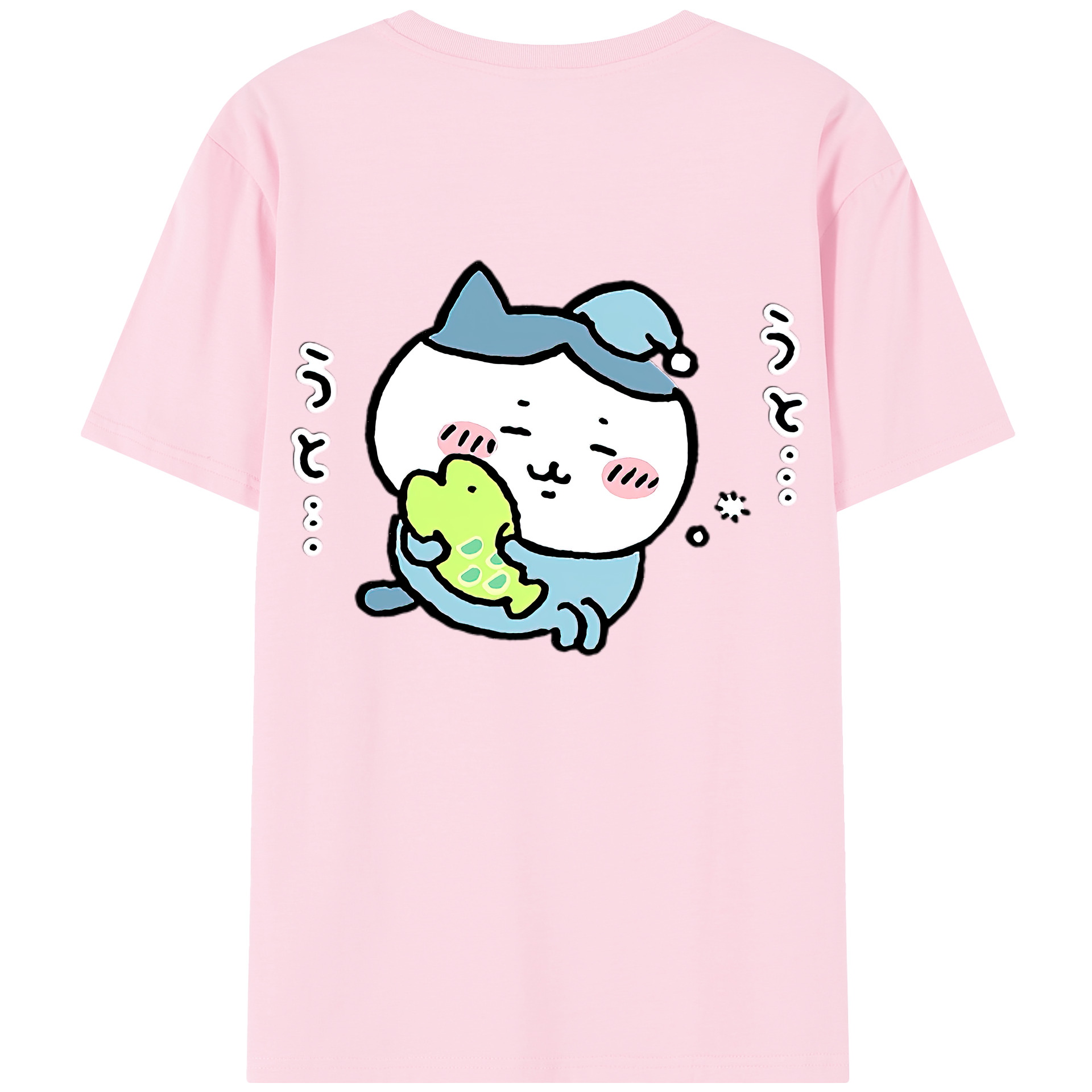 （画像用） ちいかわ ハチワレ Chii-kawa hachiware 綿100％半袖Tシャツ（背面プリント）