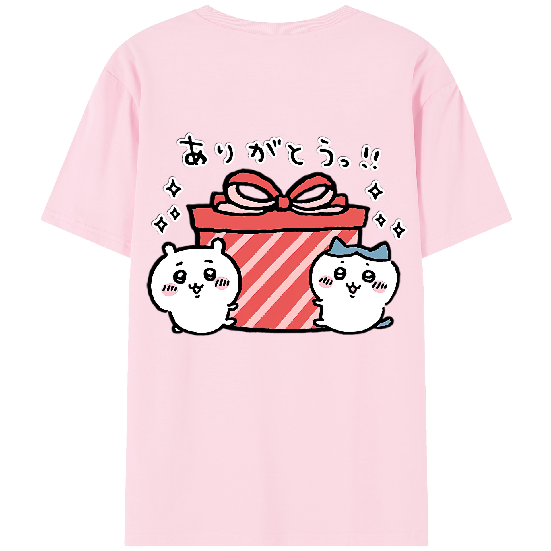 （画像用） ちいかわ ハチワレ Chii-kawa hachiware 綿100％半袖Tシャツ（背面プリント）