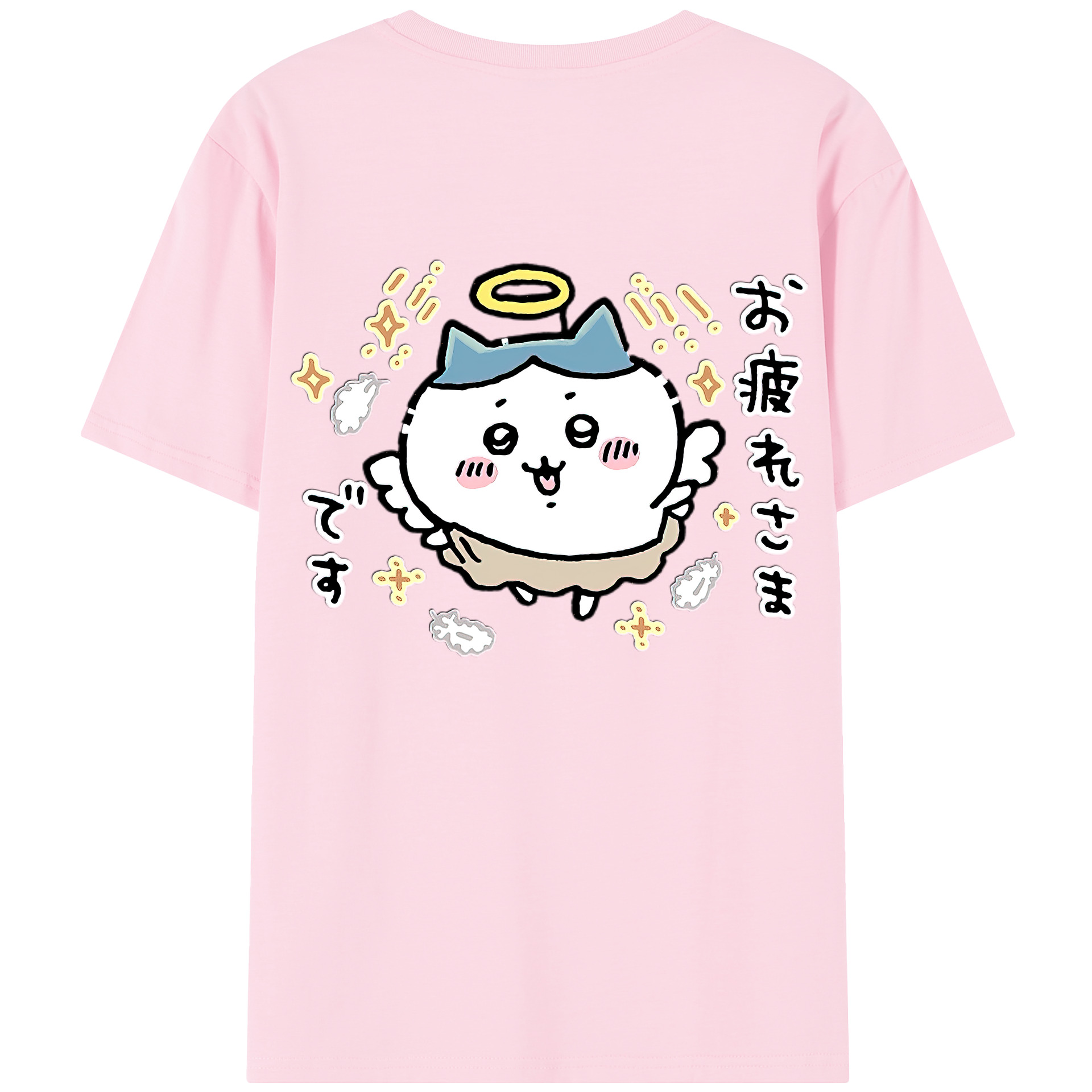 （画像用） ちいかわ ハチワレ Chii-kawa hachiware 綿100％半袖Tシャツ（背面プリント）