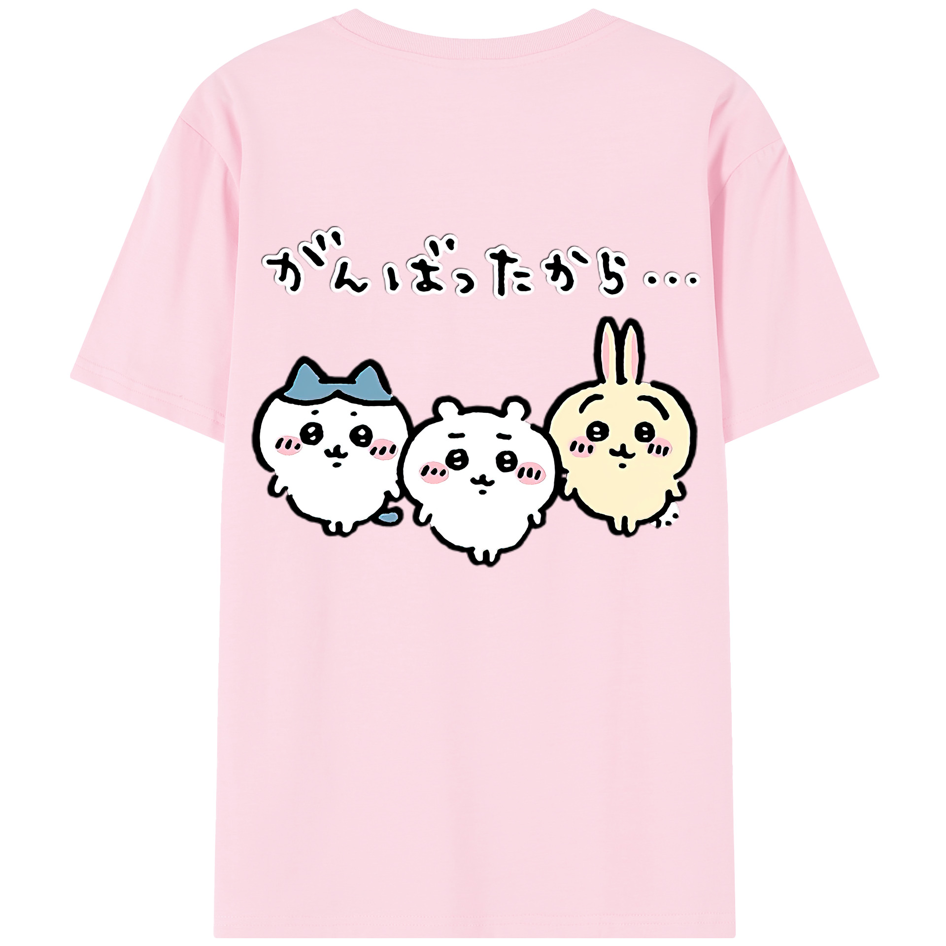 （画像用） ちいかわ ハチワレ Chii-kawa hachiware 綿100％半袖Tシャツ（背面プリント）