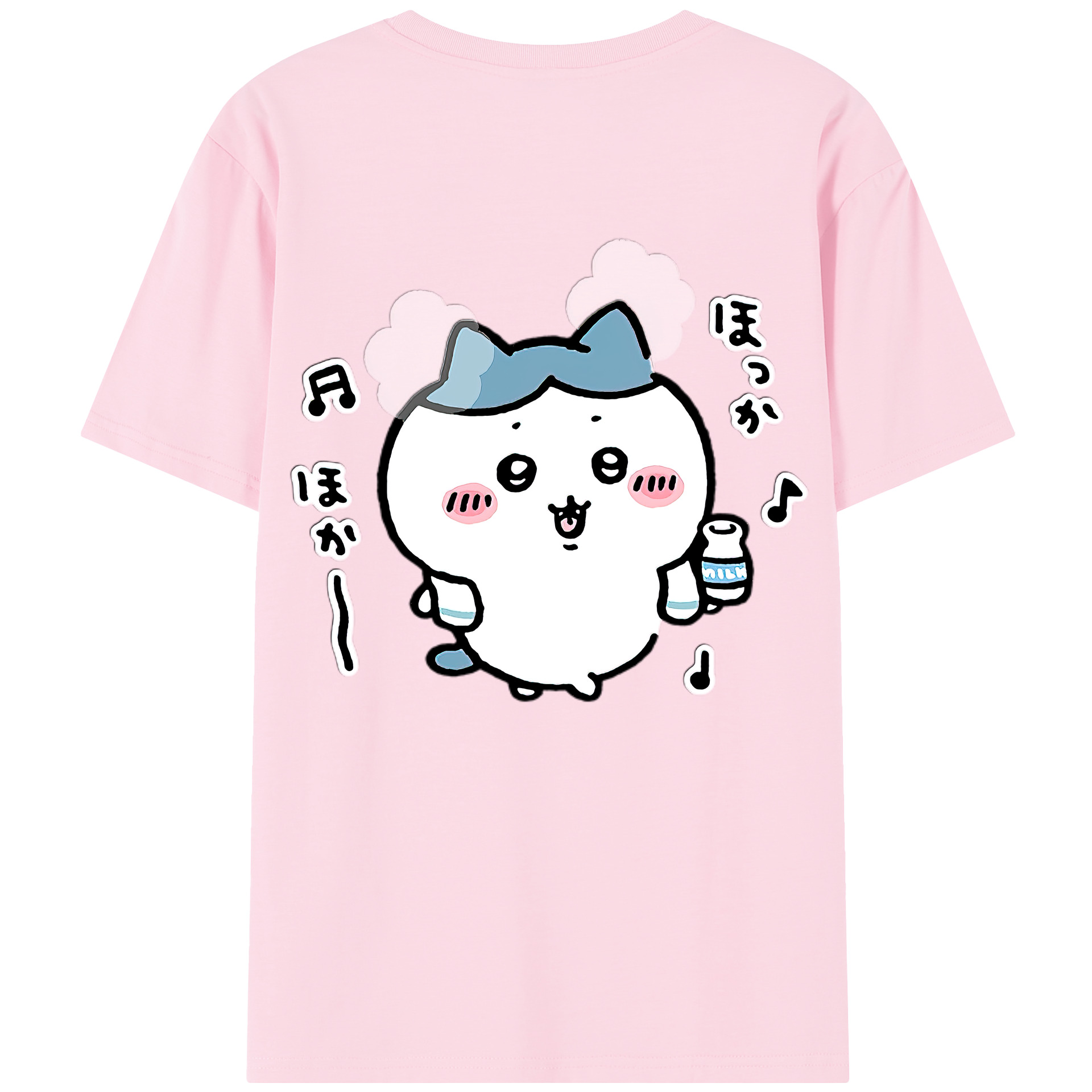（画像用） ちいかわ ハチワレ Chii-kawa hachiware 綿100％半袖Tシャツ（背面プリント）