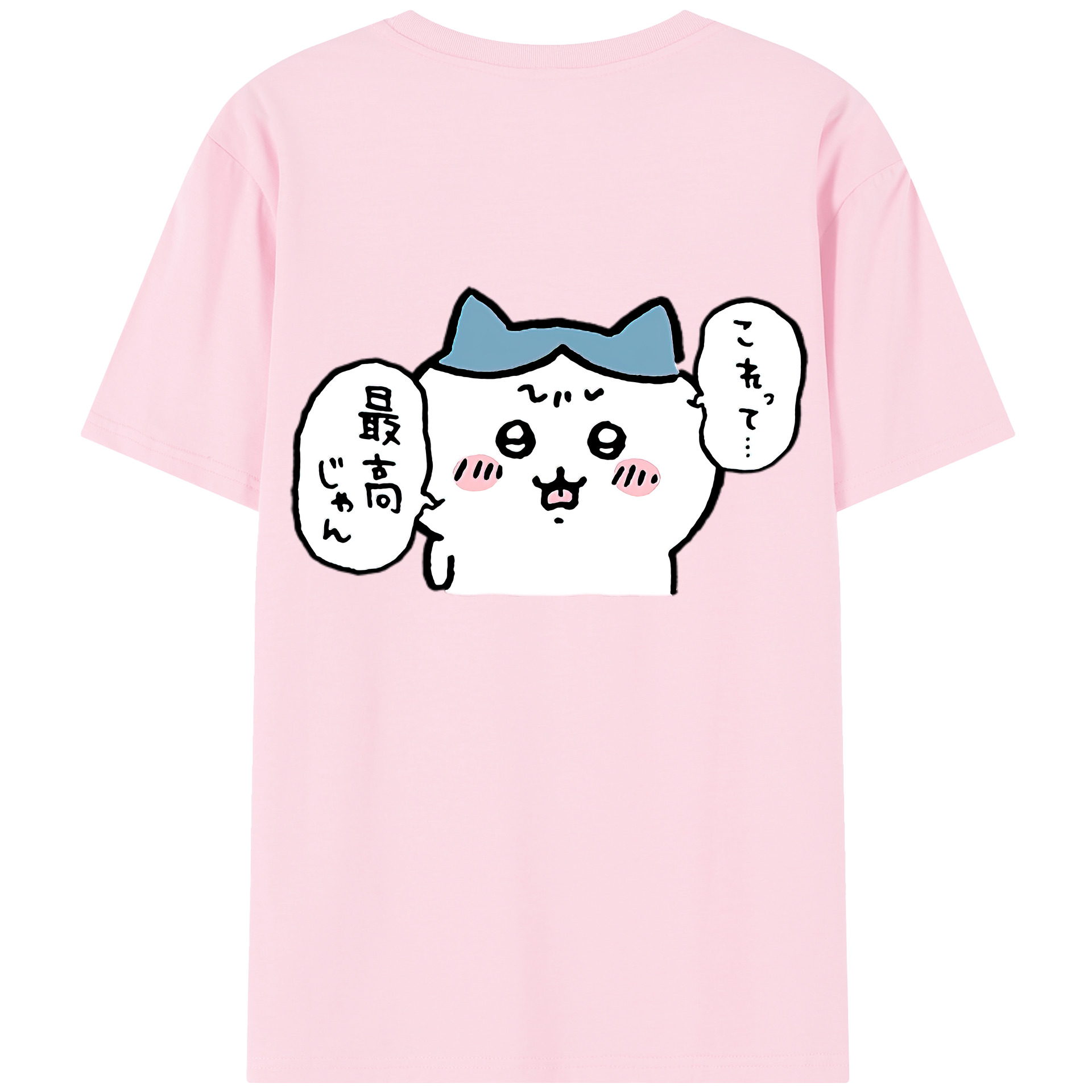 （画像用） ちいかわ ハチワレ Chii-kawa hachiware 綿100％半袖Tシャツ（背面プリント）