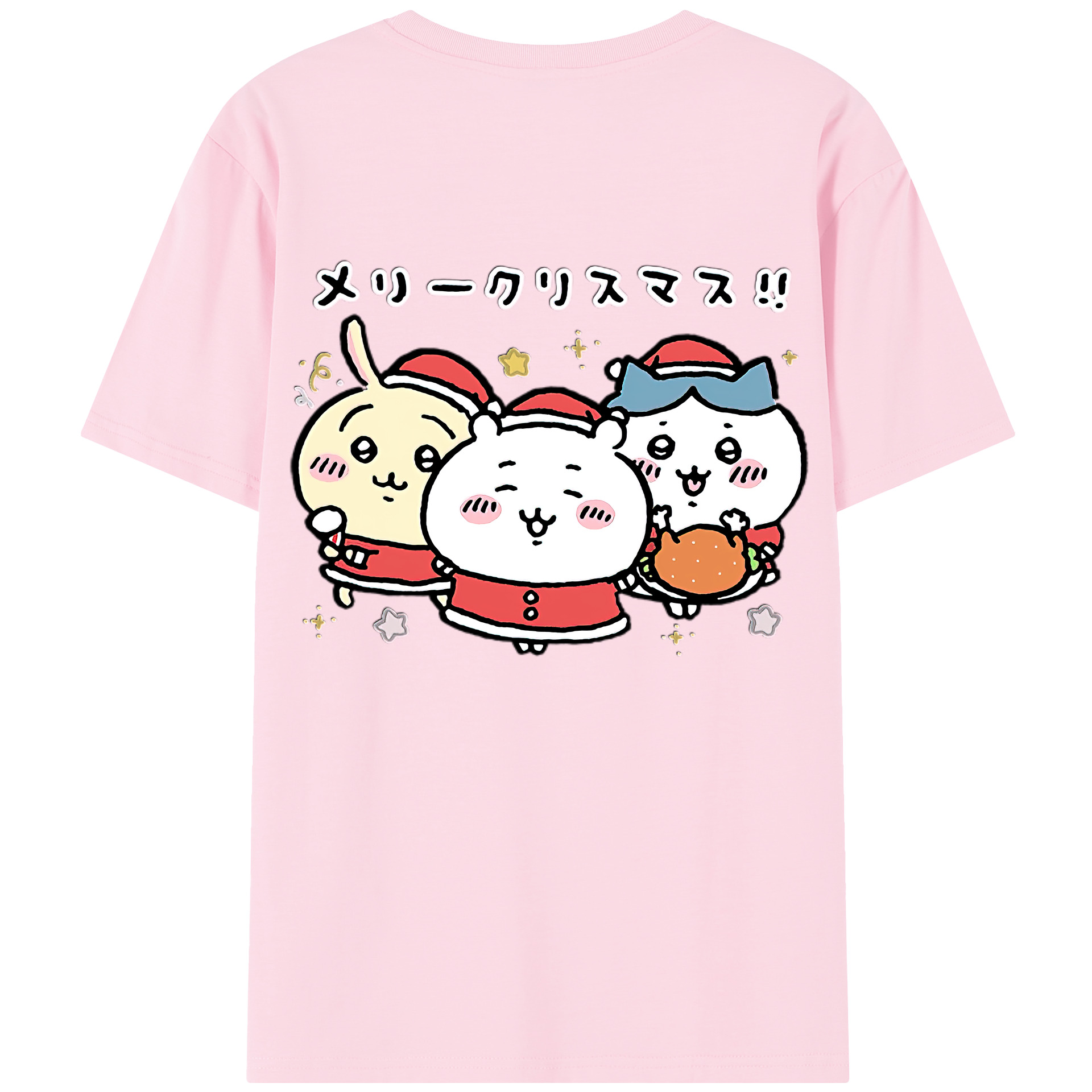 （画像用） ちいかわ ハチワレ Chii-kawa hachiware 綿100％半袖Tシャツ（背面プリント）