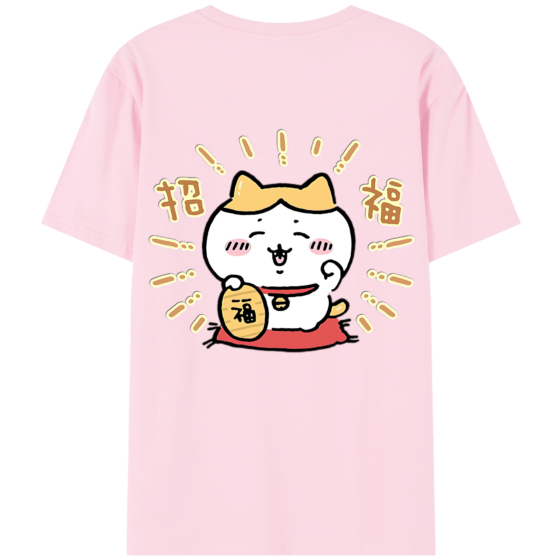 （画像用） ちいかわ ハチワレ Chii-kawa hachiware 綿100％半袖Tシャツ（背面プリント）
