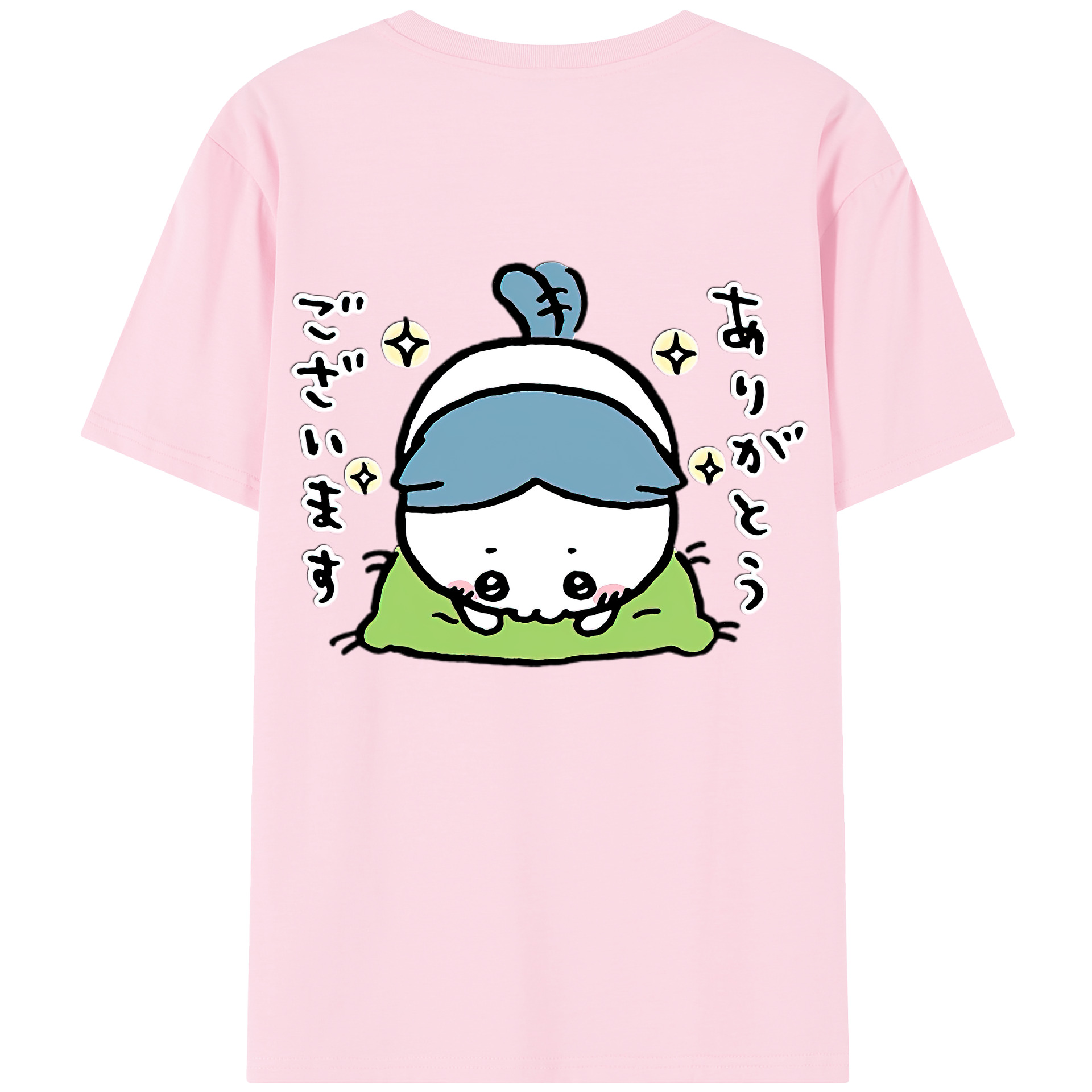 （画像用） ちいかわ ハチワレ Chii-kawa hachiware 綿100％半袖Tシャツ（背面プリント）