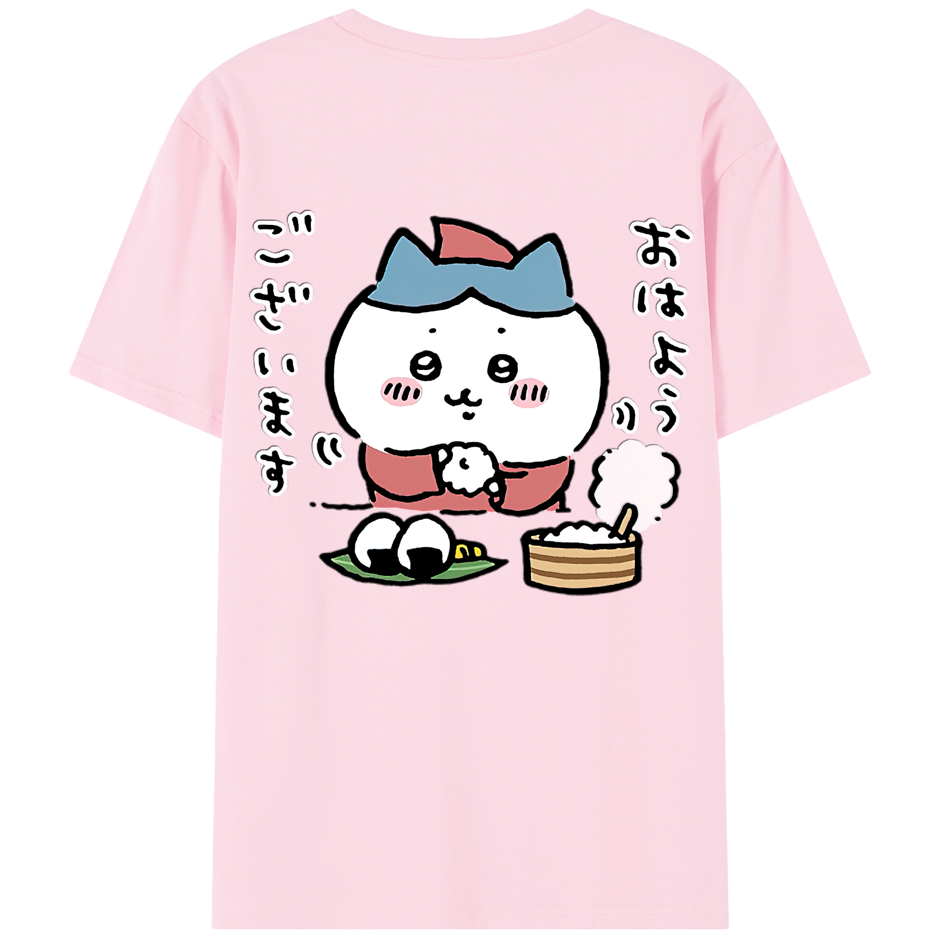 （画像用） ちいかわ ハチワレ Chii-kawa hachiware 綿100％半袖Tシャツ（背面プリント）