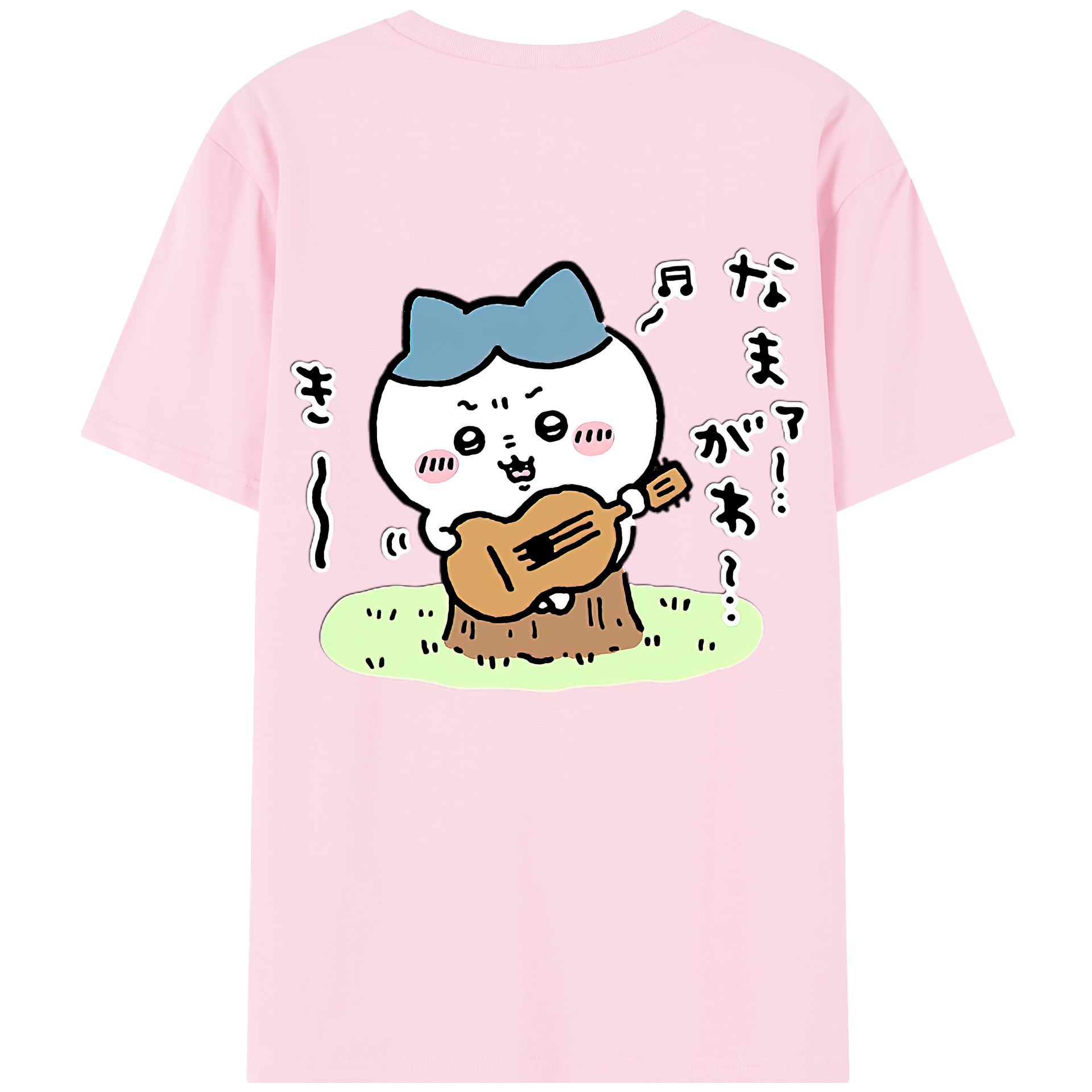 （画像用） ちいかわ ハチワレ Chii-kawa hachiware 綿100％半袖Tシャツ（背面プリント）