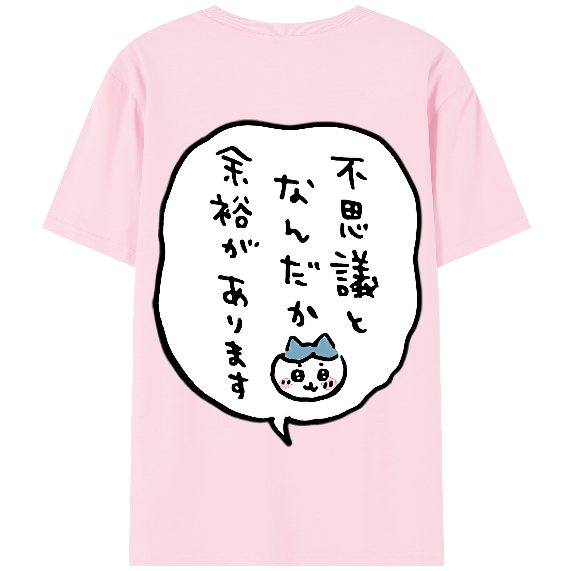 （画像用） ちいかわ ハチワレ Chii-kawa hachiware 綿100％半袖Tシャツ（背面プリント）