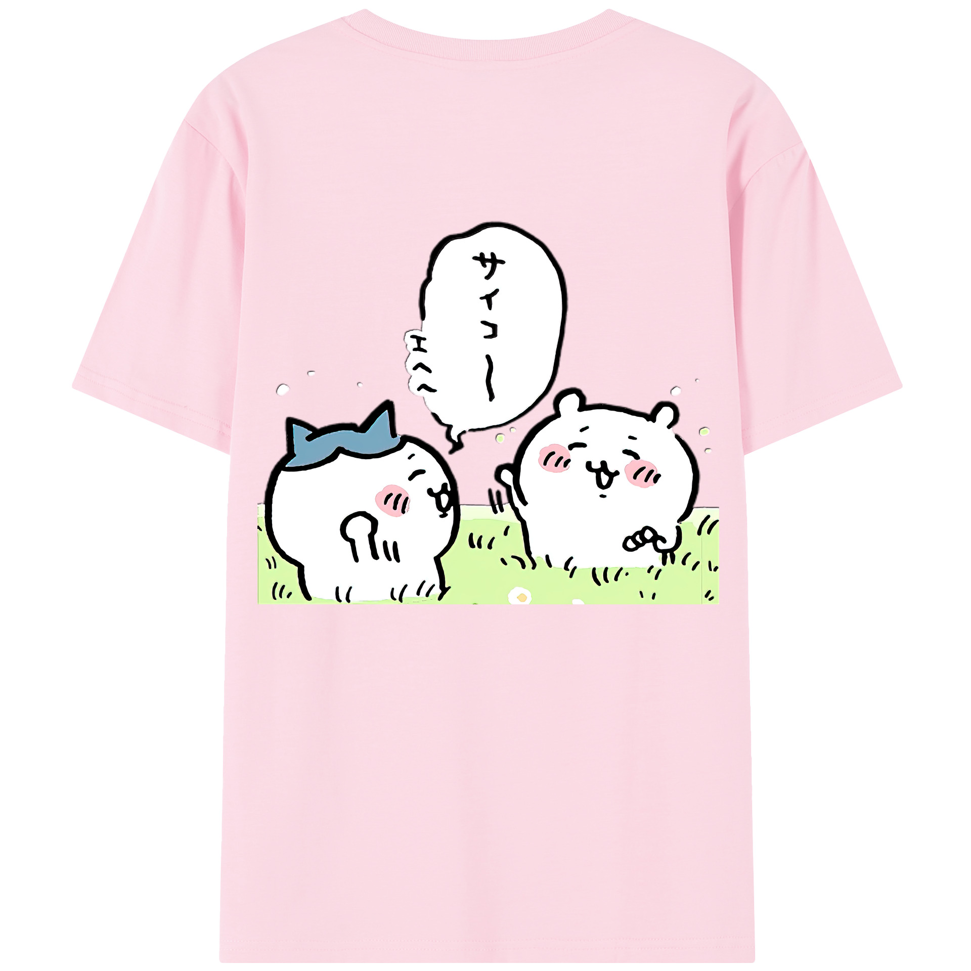 （画像用） ちいかわ ちいかわ Chii-kawa chiikawa 綿100％半袖Tシャツ（背面プリント）