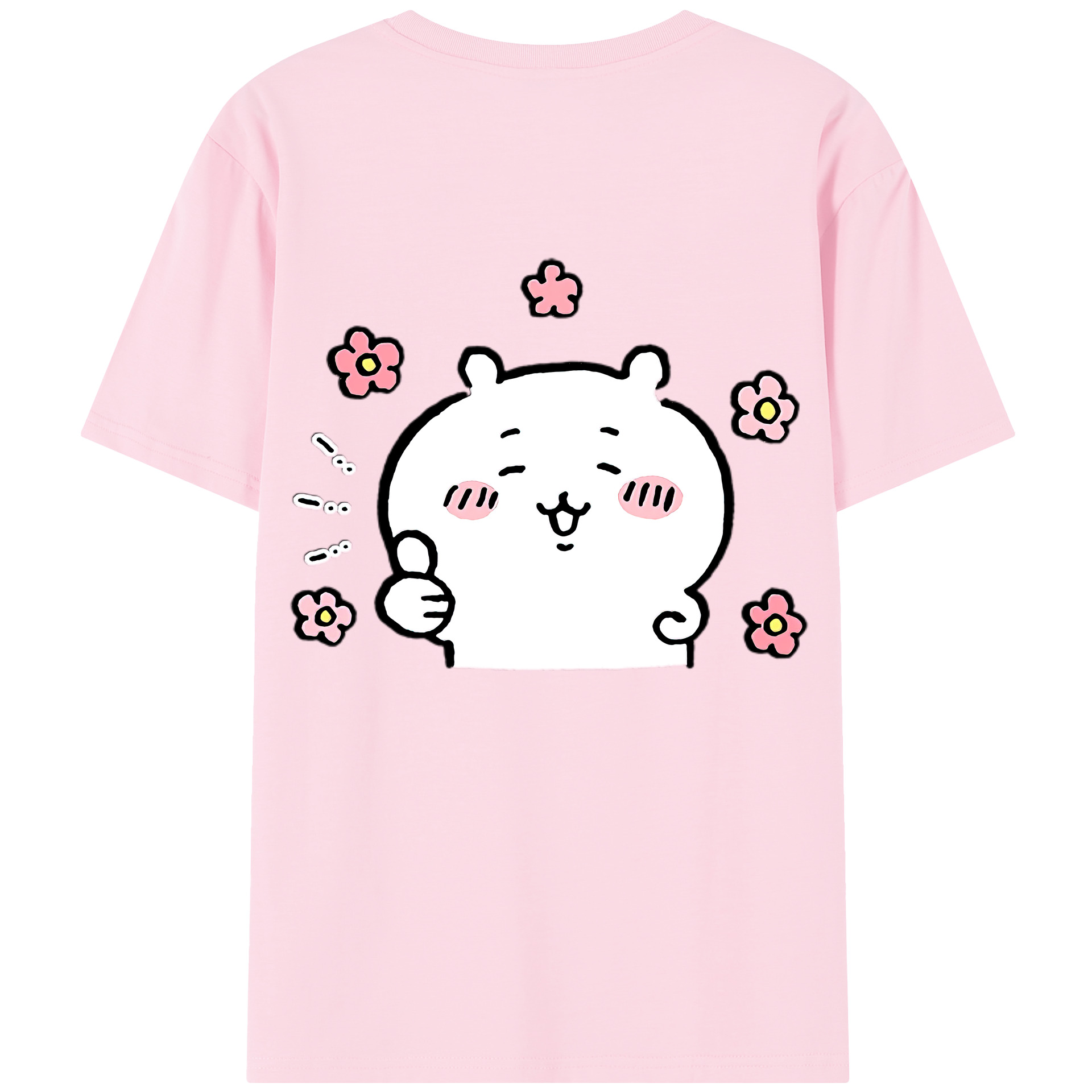 （画像用） ちいかわ ちいかわ Chii-kawa chiikawa 綿100％半袖Tシャツ（背面プリント）