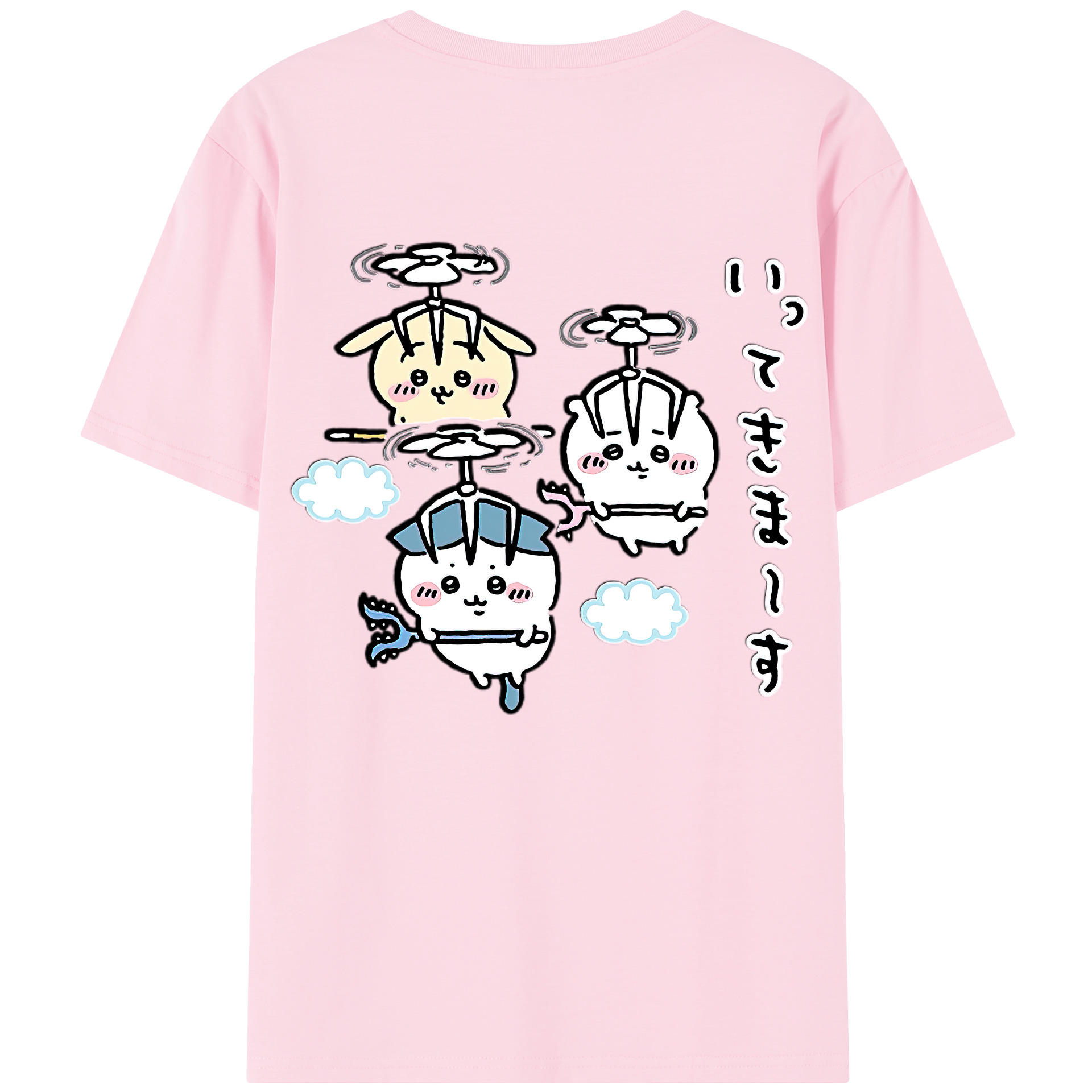 （画像用） ちいかわ ちいかわ Chii-kawa chiikawa 綿100％半袖Tシャツ（背面プリント）