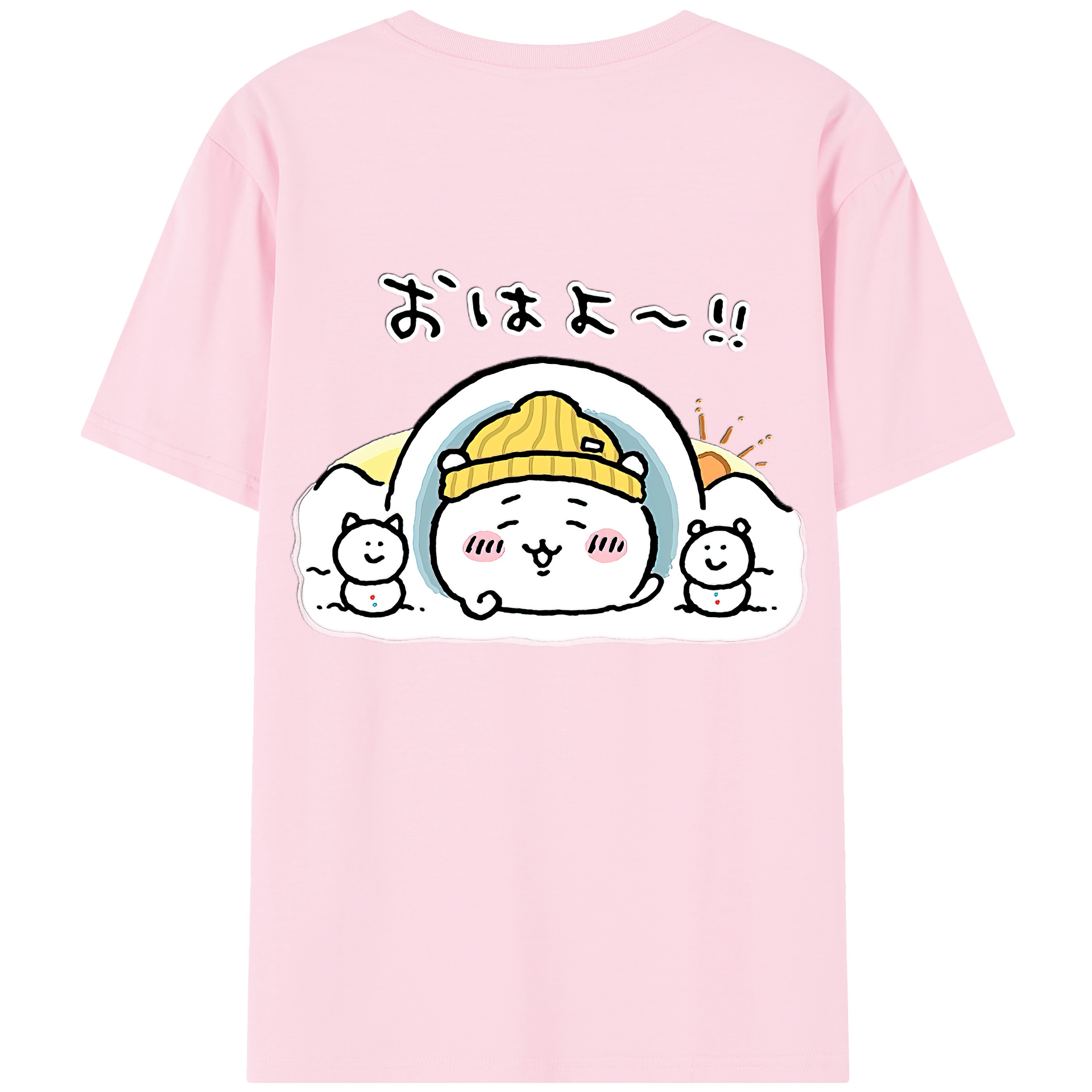 （画像用） ちいかわ ちいかわ Chii-kawa chiikawa 綿100％半袖Tシャツ（背面プリント）