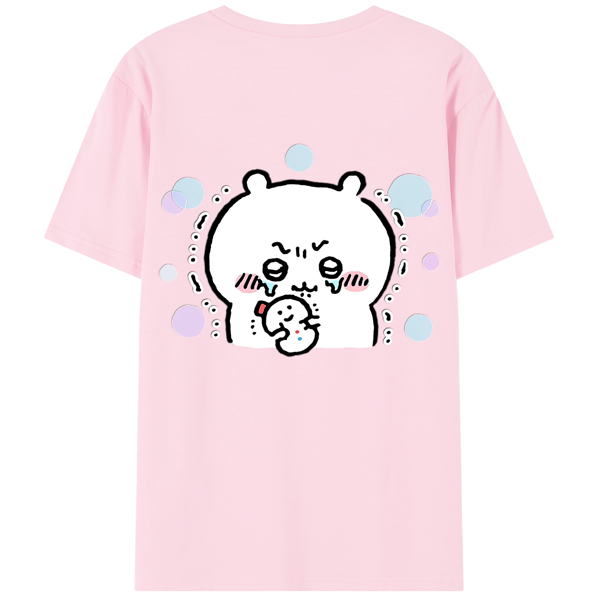 （画像用） ちいかわ ちいかわ Chii-kawa chiikawa 綿100％半袖Tシャツ（背面プリント）