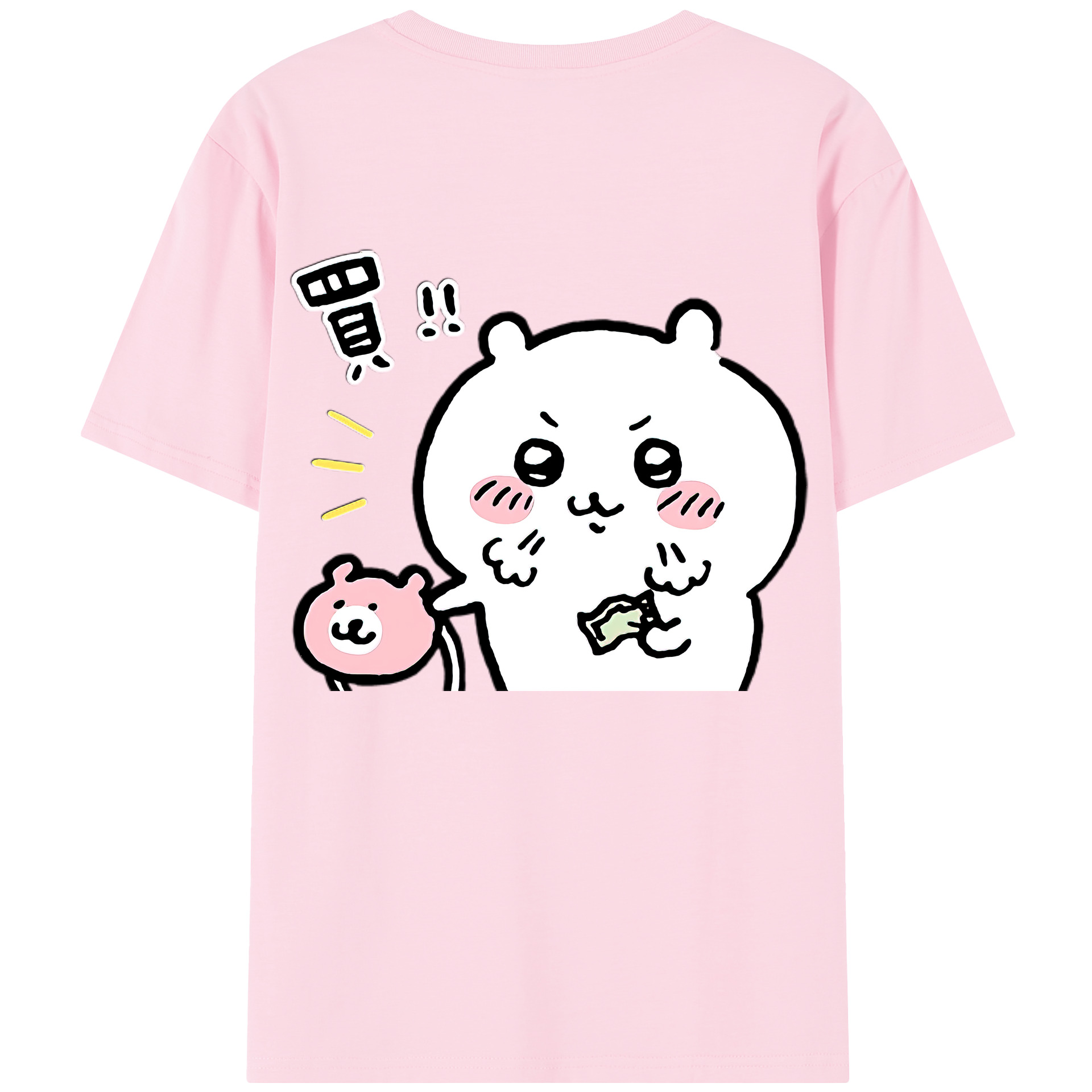 （画像用） ちいかわ ちいかわ Chii-kawa chiikawa 綿100％半袖Tシャツ（背面プリント）