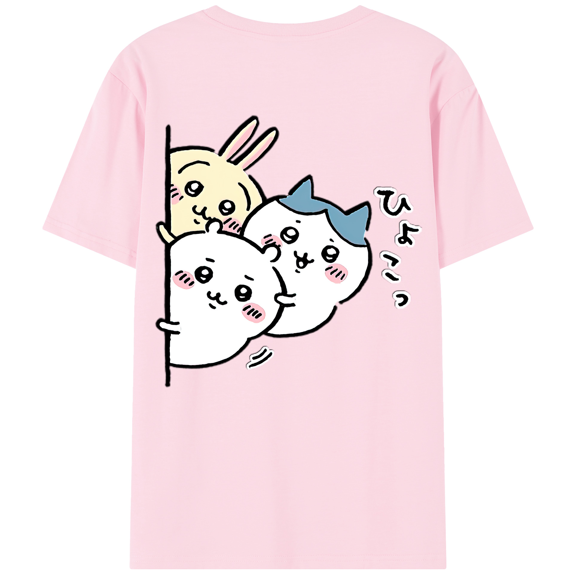 （画像用） ちいかわ うさぎ Chii-kawa usagi 綿100％半袖Tシャツ（背面プリント）