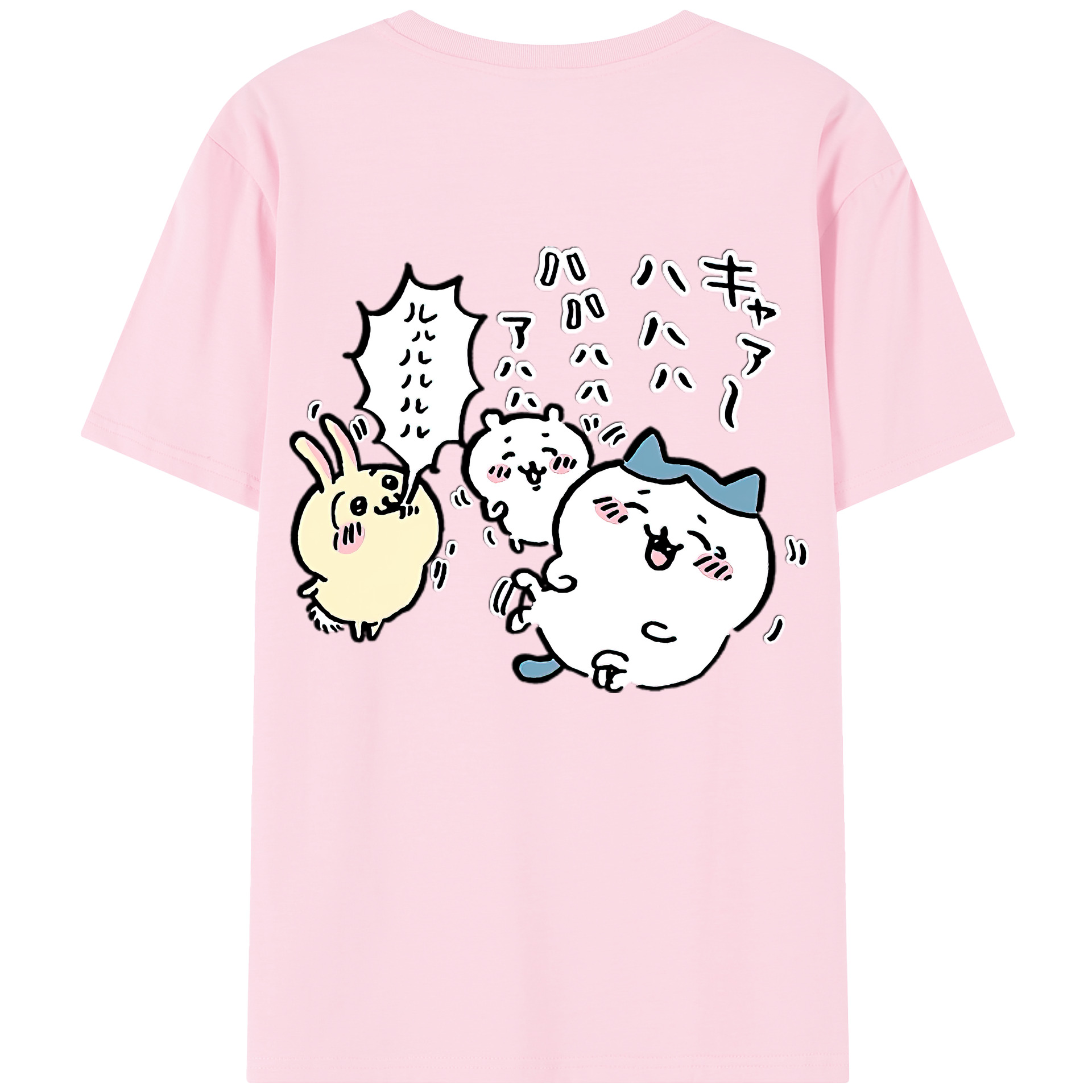 （画像用） ちいかわ うさぎ Chii-kawa usagi 綿100％半袖Tシャツ（背面プリント）