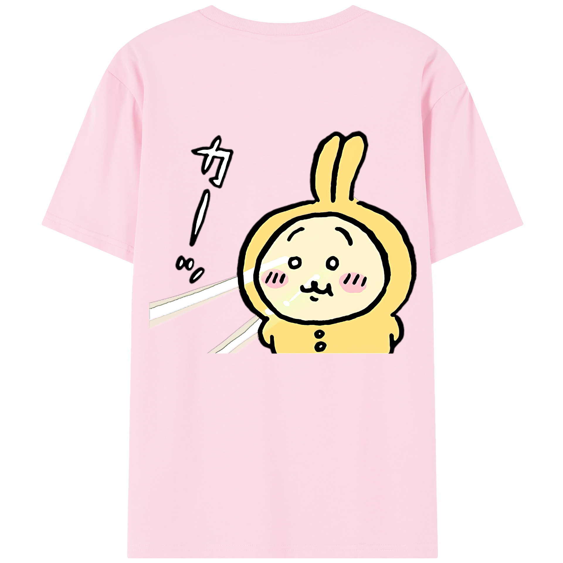 （画像用） ちいかわ うさぎ Chii-kawa usagi 綿100％半袖Tシャツ（背面プリント）