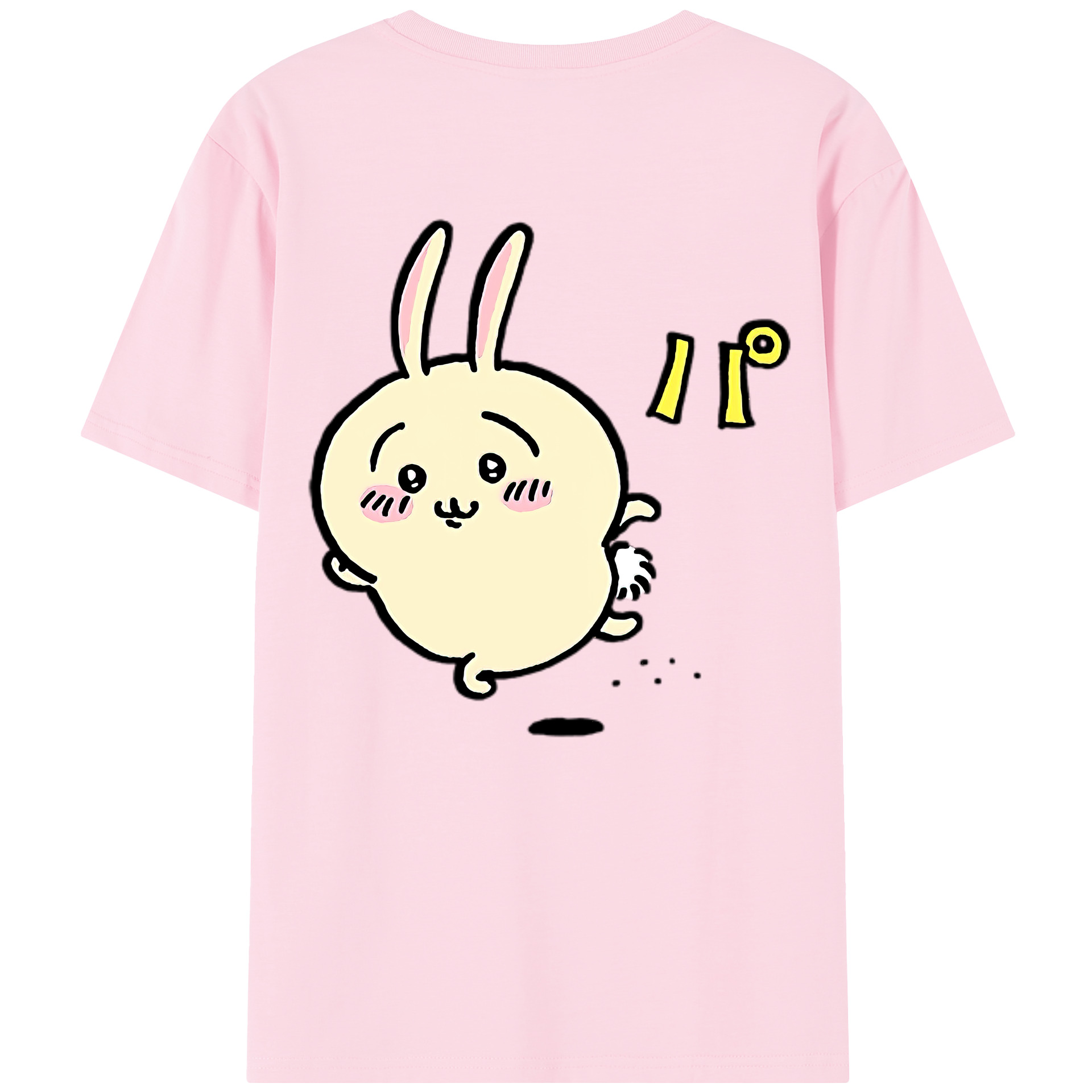 （画像用） ちいかわ うさぎ Chii-kawa usagi 綿100％半袖Tシャツ（背面プリント）