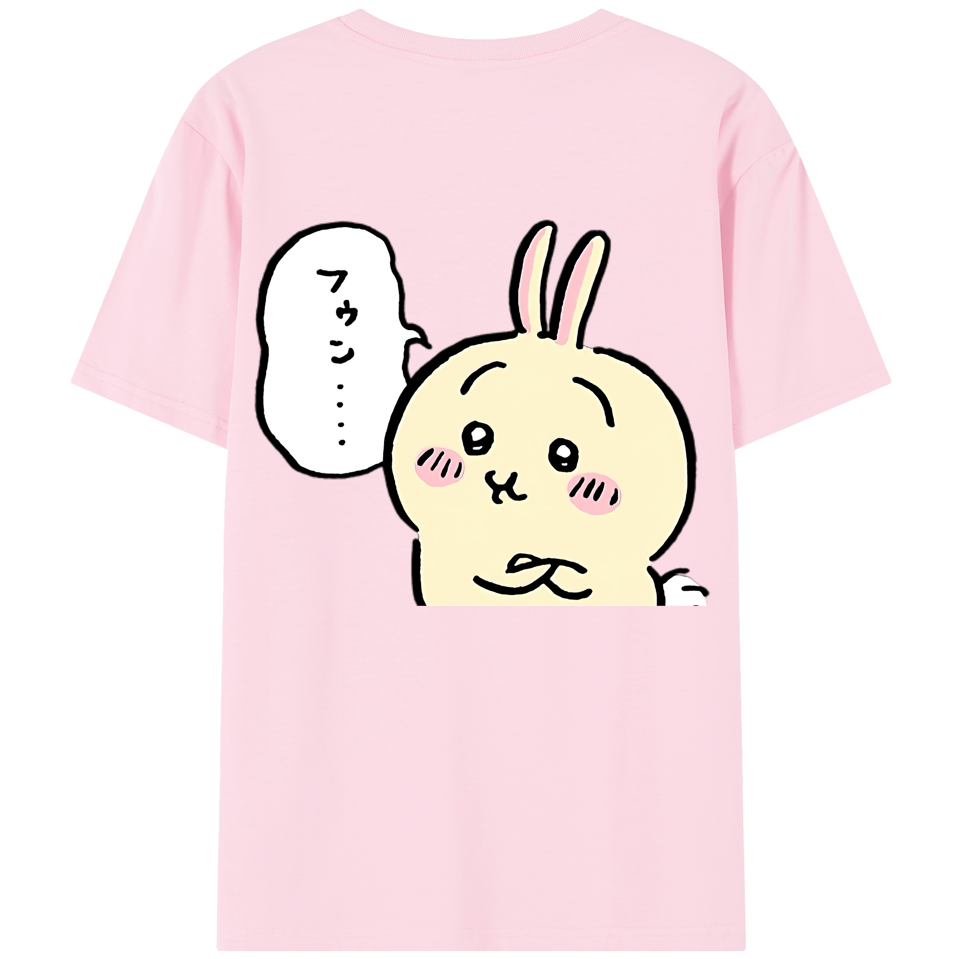 （画像用） ちいかわ うさぎ Chii-kawa usagi 綿100％半袖Tシャツ（背面プリント）