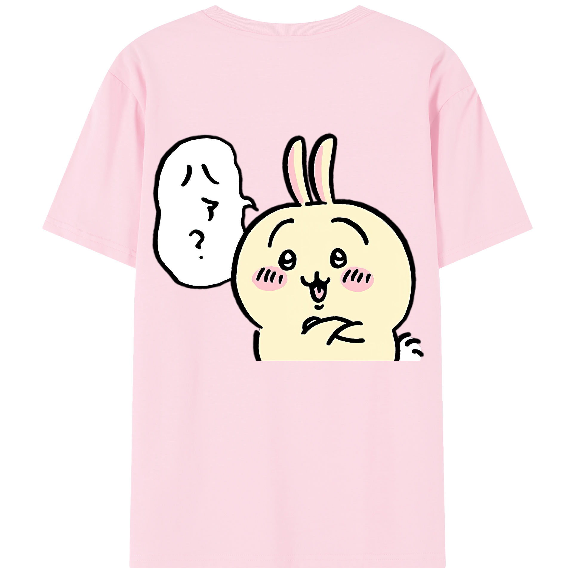（画像用） ちいかわ うさぎ Chii-kawa usagi 綿100％半袖Tシャツ（背面プリント）