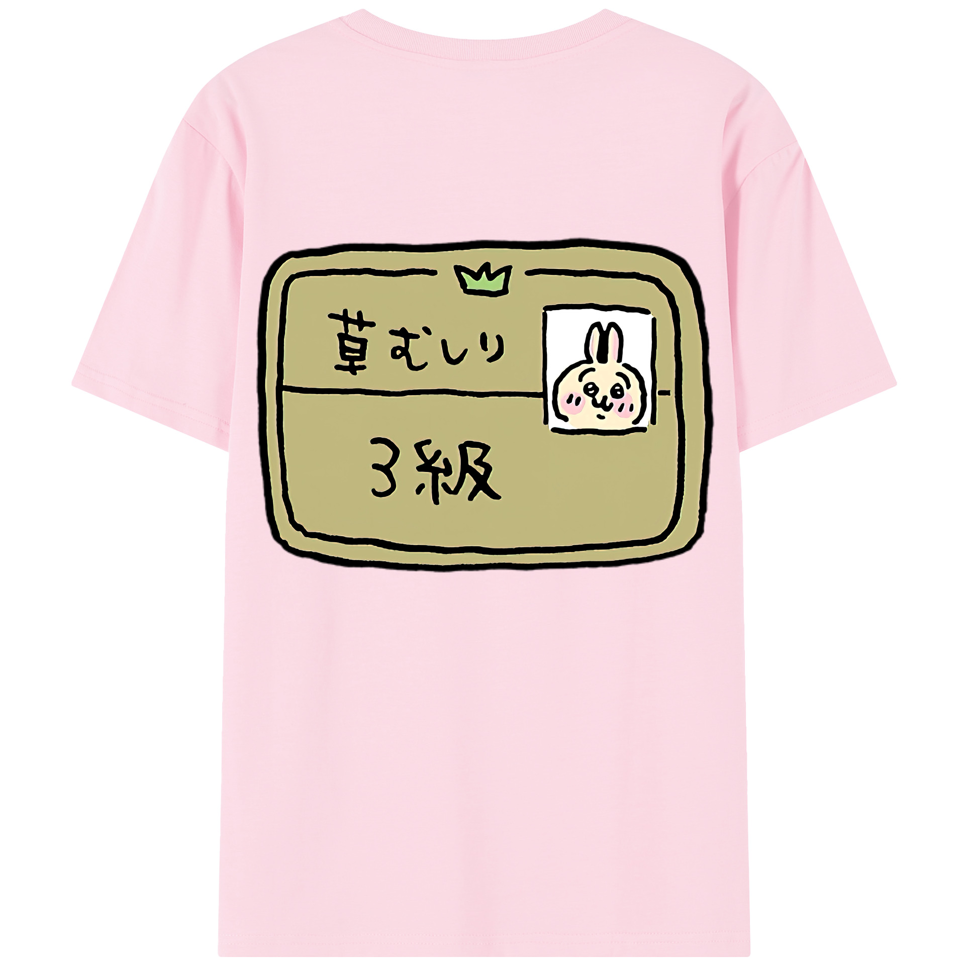 （画像用） ちいかわ うさぎ Chii-kawa usagi 綿100％半袖Tシャツ（背面プリント）