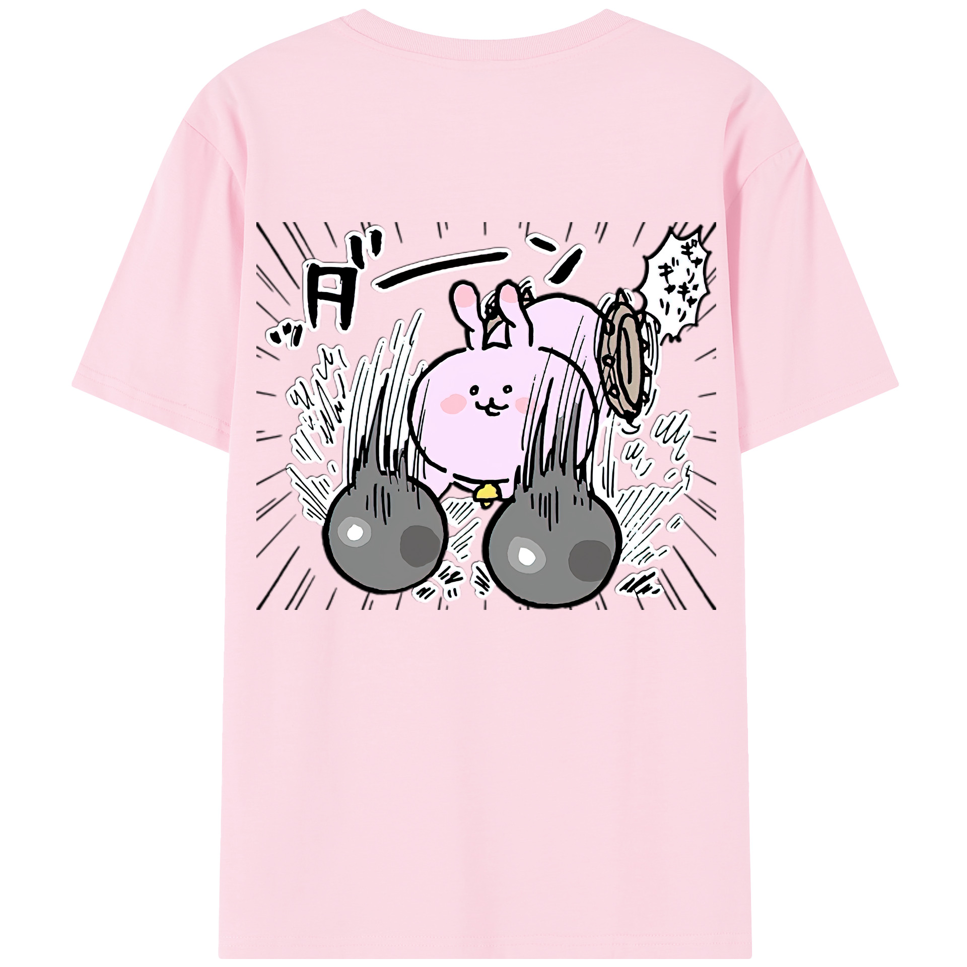 （画像用） ちいかわ うさぎ Chii-kawa usagi 綿100％半袖Tシャツ（背面プリント）