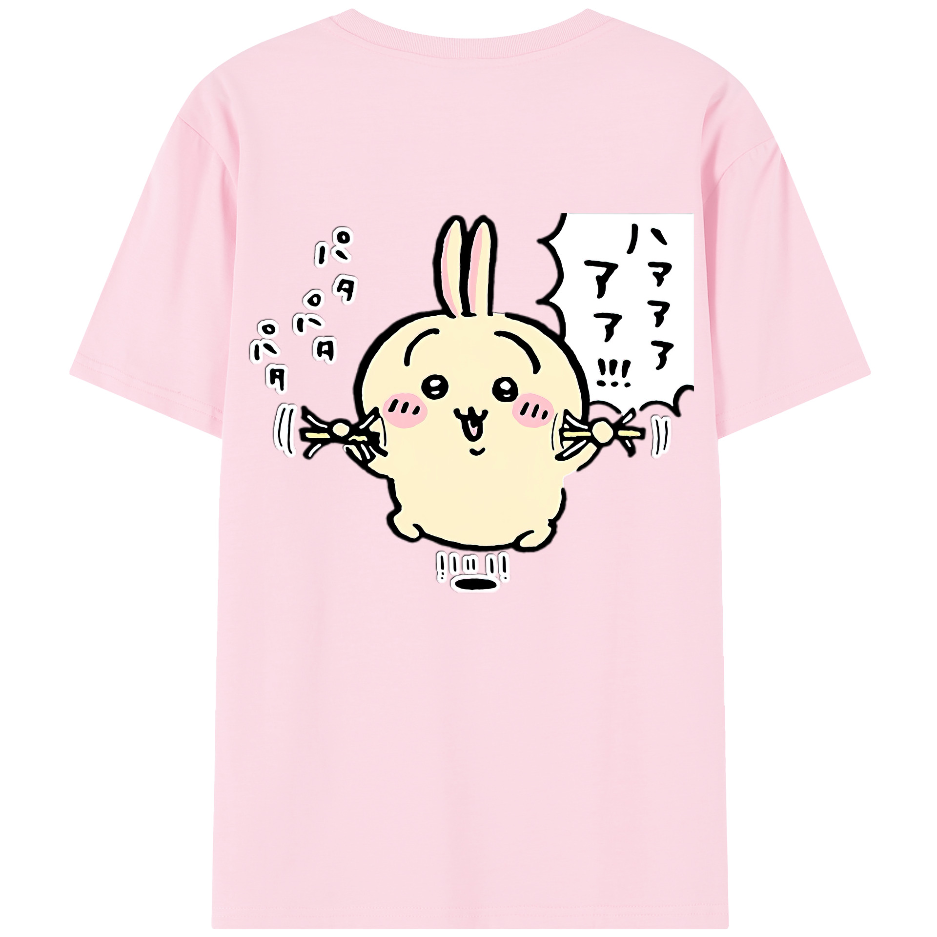 （画像用） ちいかわ うさぎ Chii-kawa usagi 綿100％半袖Tシャツ（背面プリント）