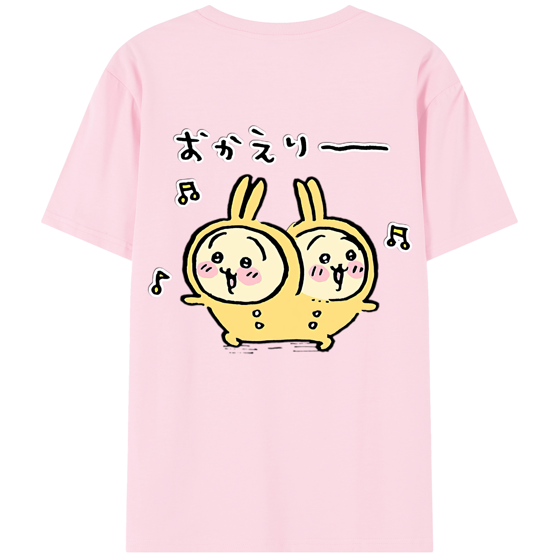 （画像用） ちいかわ うさぎ Chii-kawa usagi 綿100％半袖Tシャツ（背面プリント）