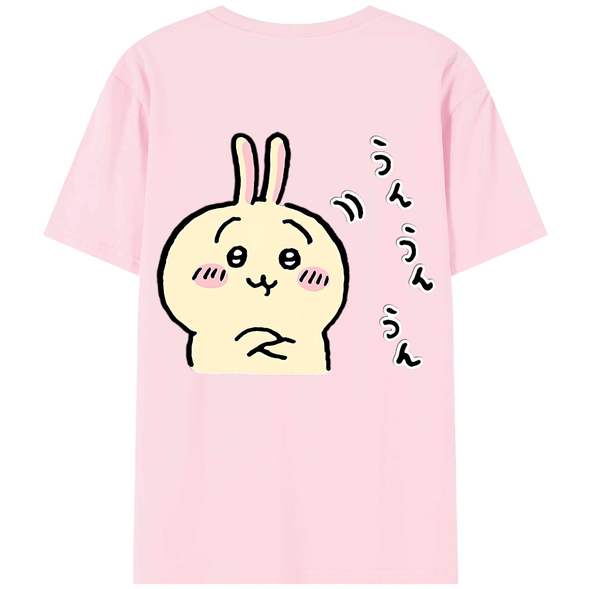 （画像用） ちいかわ うさぎ Chii-kawa usagi 綿100％半袖Tシャツ（背面プリント）
