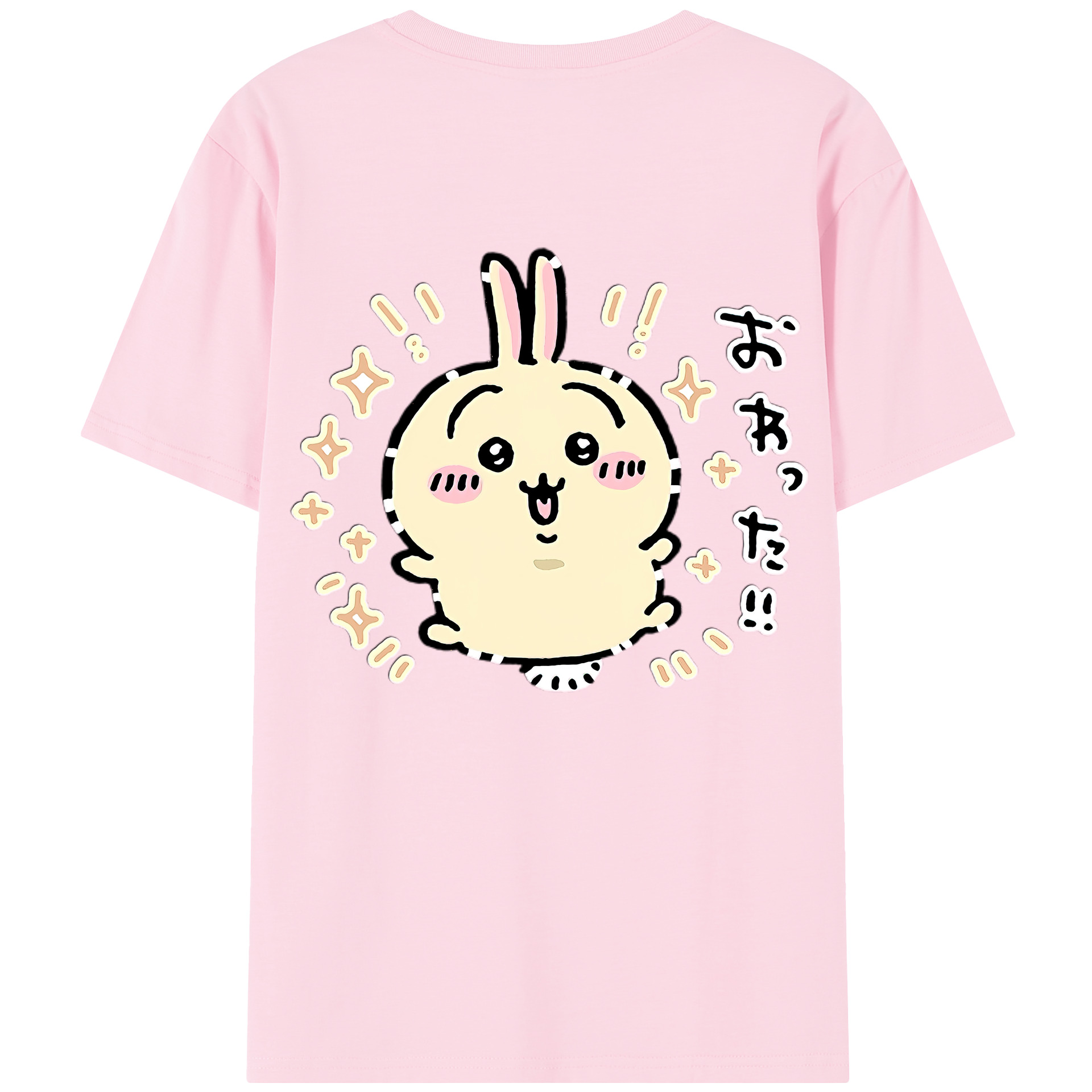 （画像用） ちいかわ うさぎ Chii-kawa usagi 綿100％半袖Tシャツ（背面プリント）