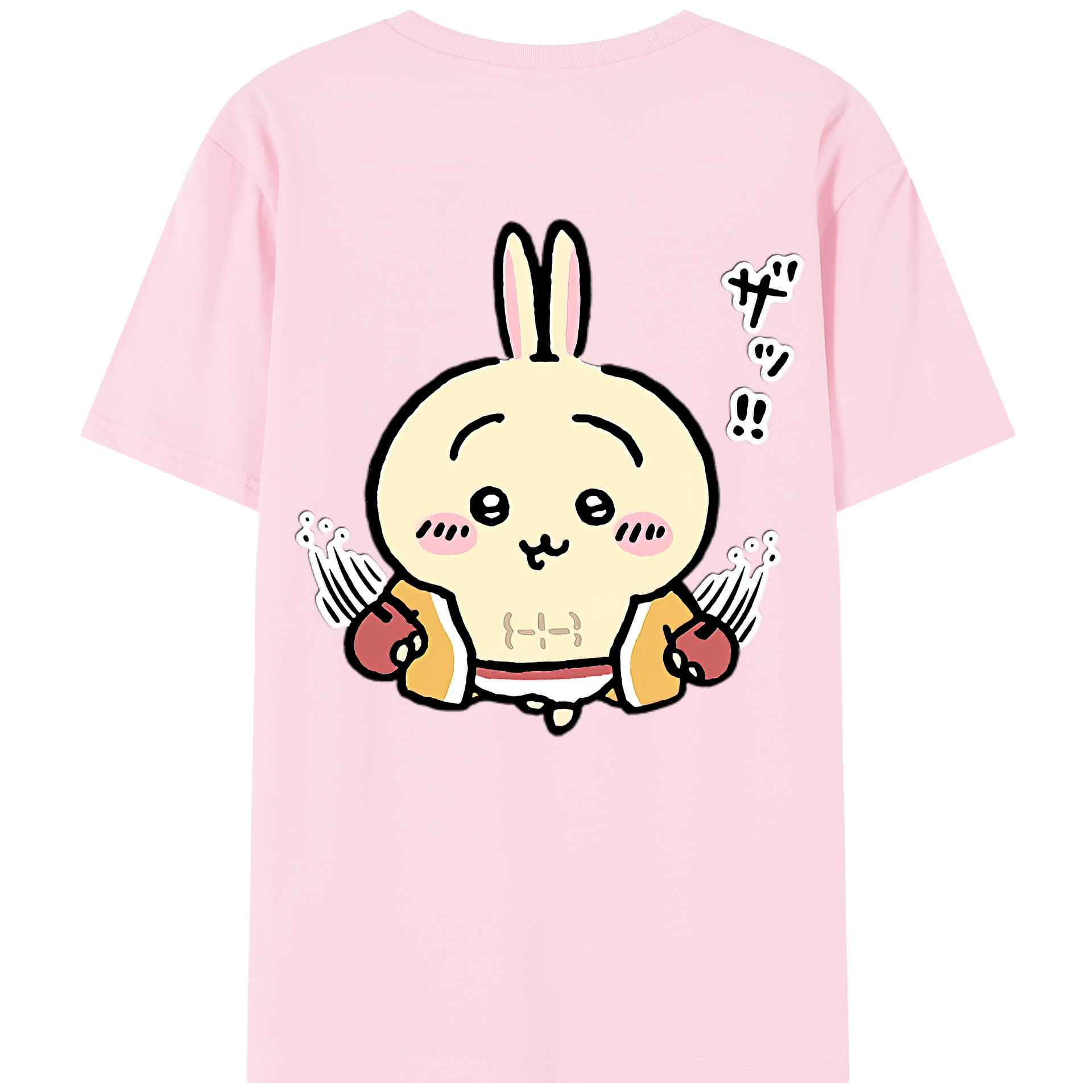（画像用） ちいかわ うさぎ Chii-kawa usagi 綿100％半袖Tシャツ（背面プリント）