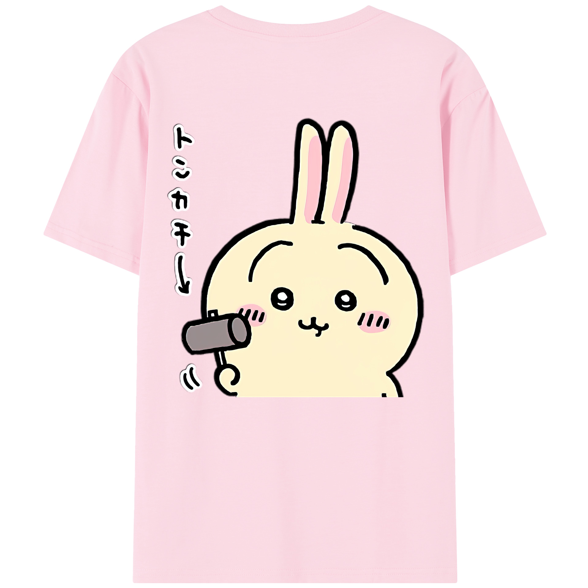 （画像用） ちいかわ うさぎ Chii-kawa usagi 綿100％半袖Tシャツ（背面プリント）