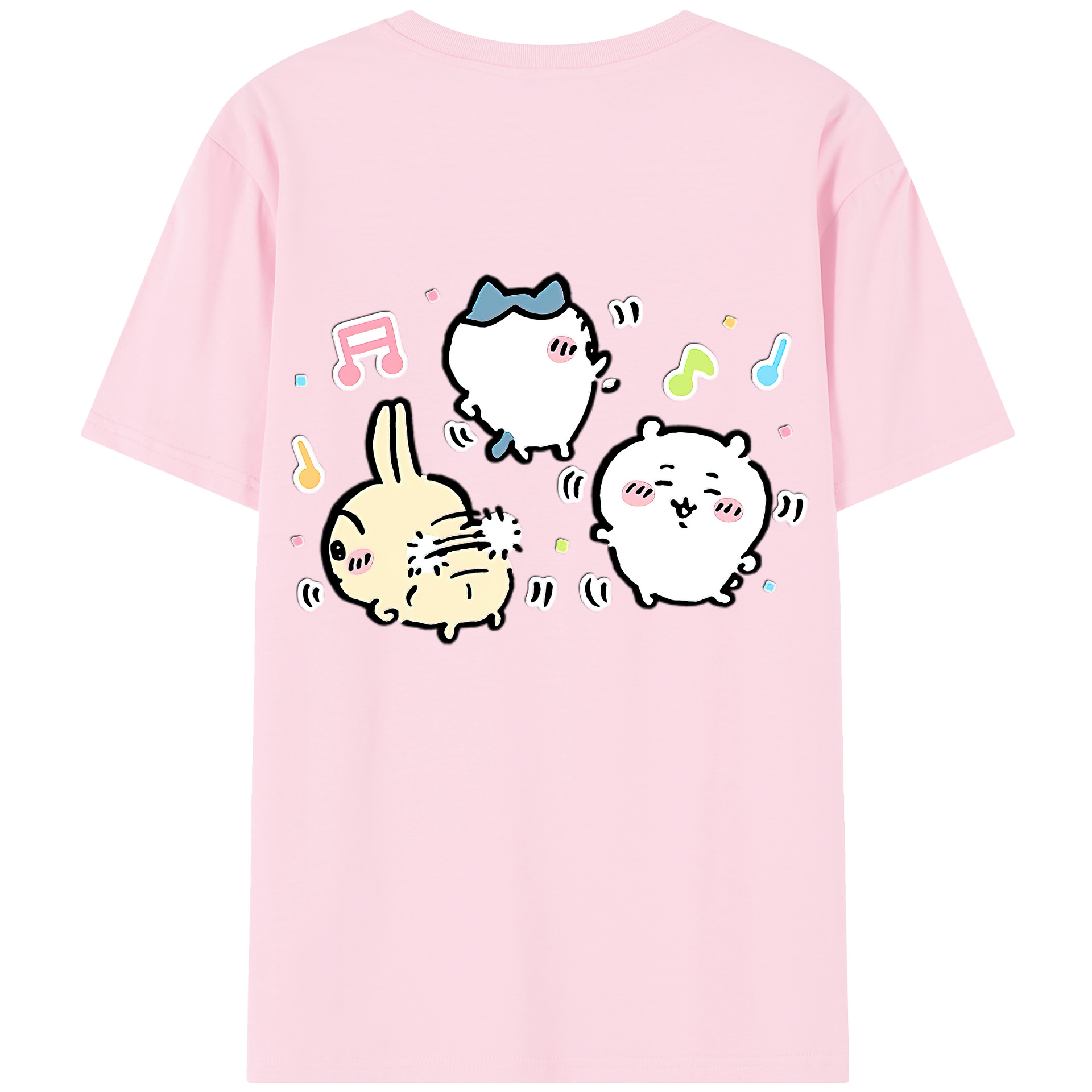 （画像用） ちいかわ うさぎ Chii-kawa usagi 綿100％半袖Tシャツ（背面プリント）