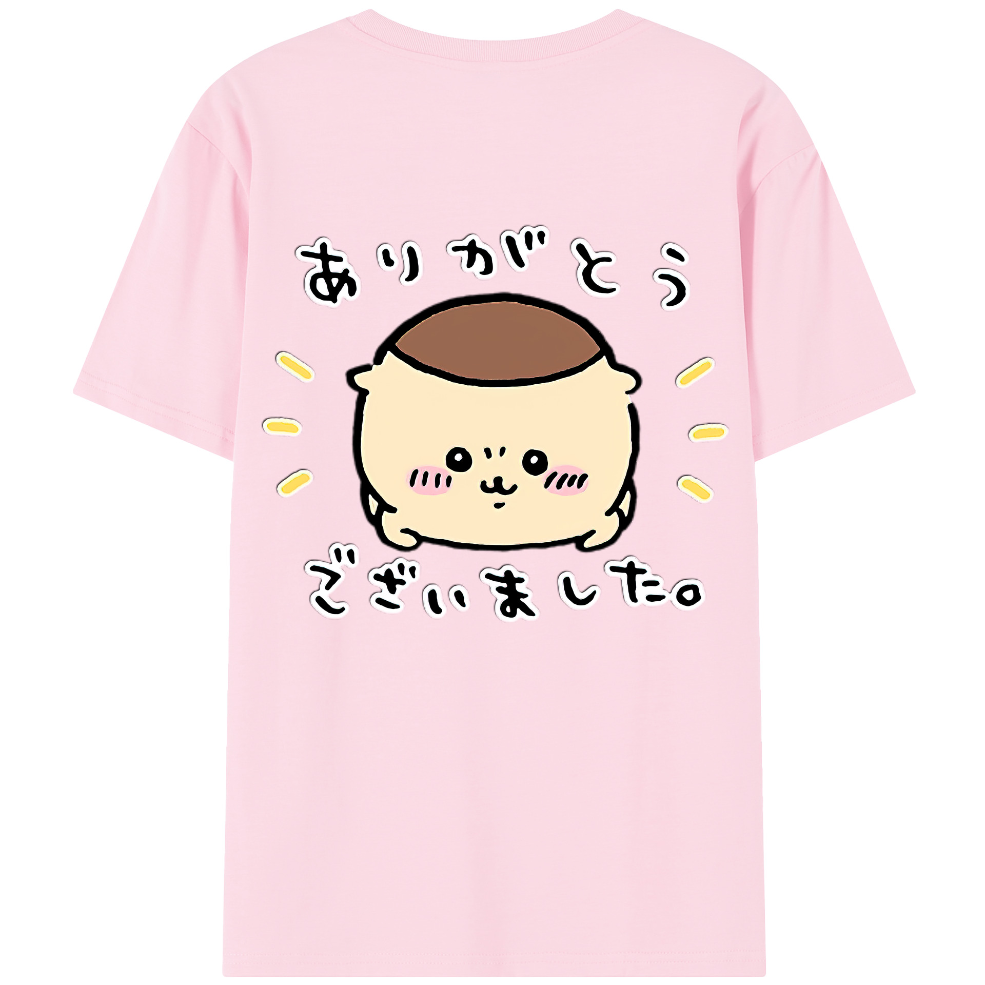 （画像用） ちいかわ くりまんじゅう Chii-kawa kuri manjū 綿100％半袖Tシャツ（背面プリント）