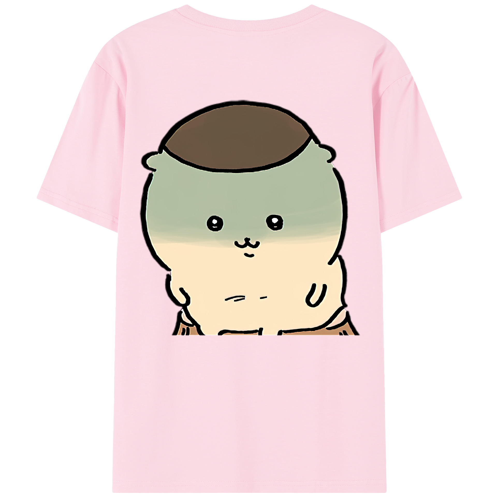 （画像用） ちいかわ くりまんじゅう Chii-kawa kuri manjū 綿100％半袖Tシャツ（背面プリント）