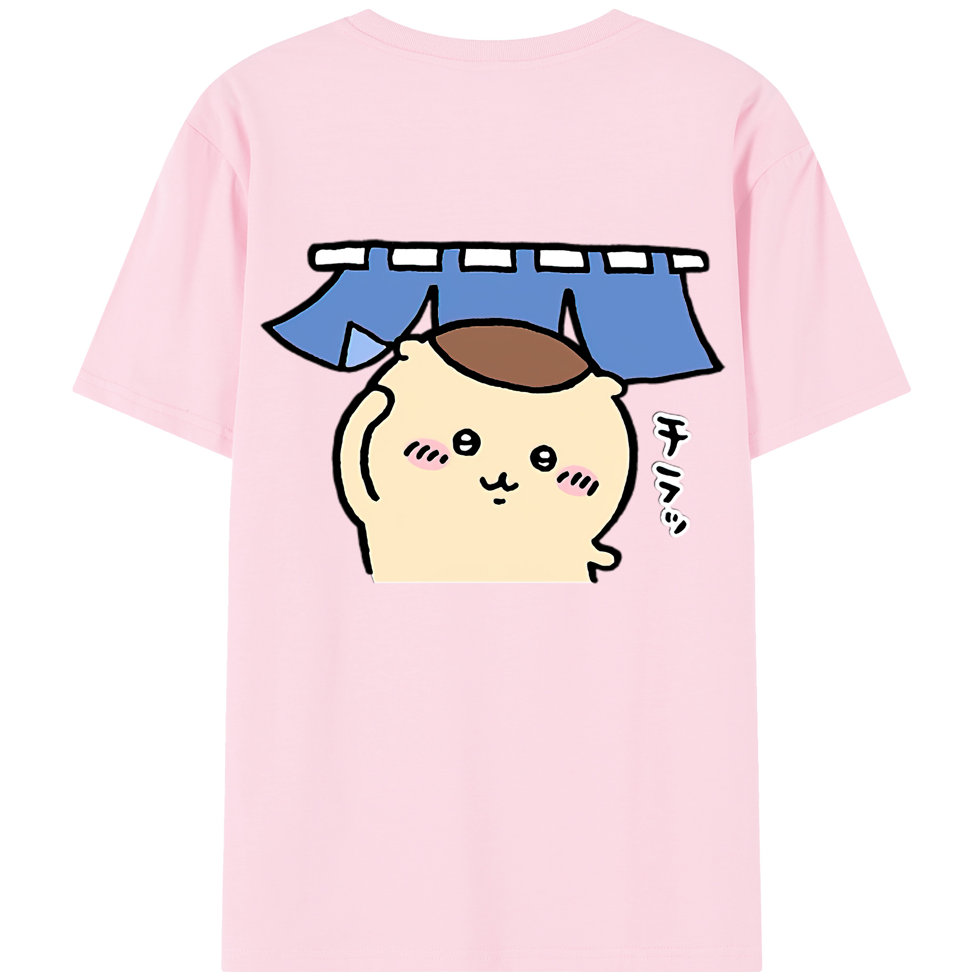 （画像用） ちいかわ くりまんじゅう Chii-kawa kuri manjū 綿100％半袖Tシャツ（背面プリント）
