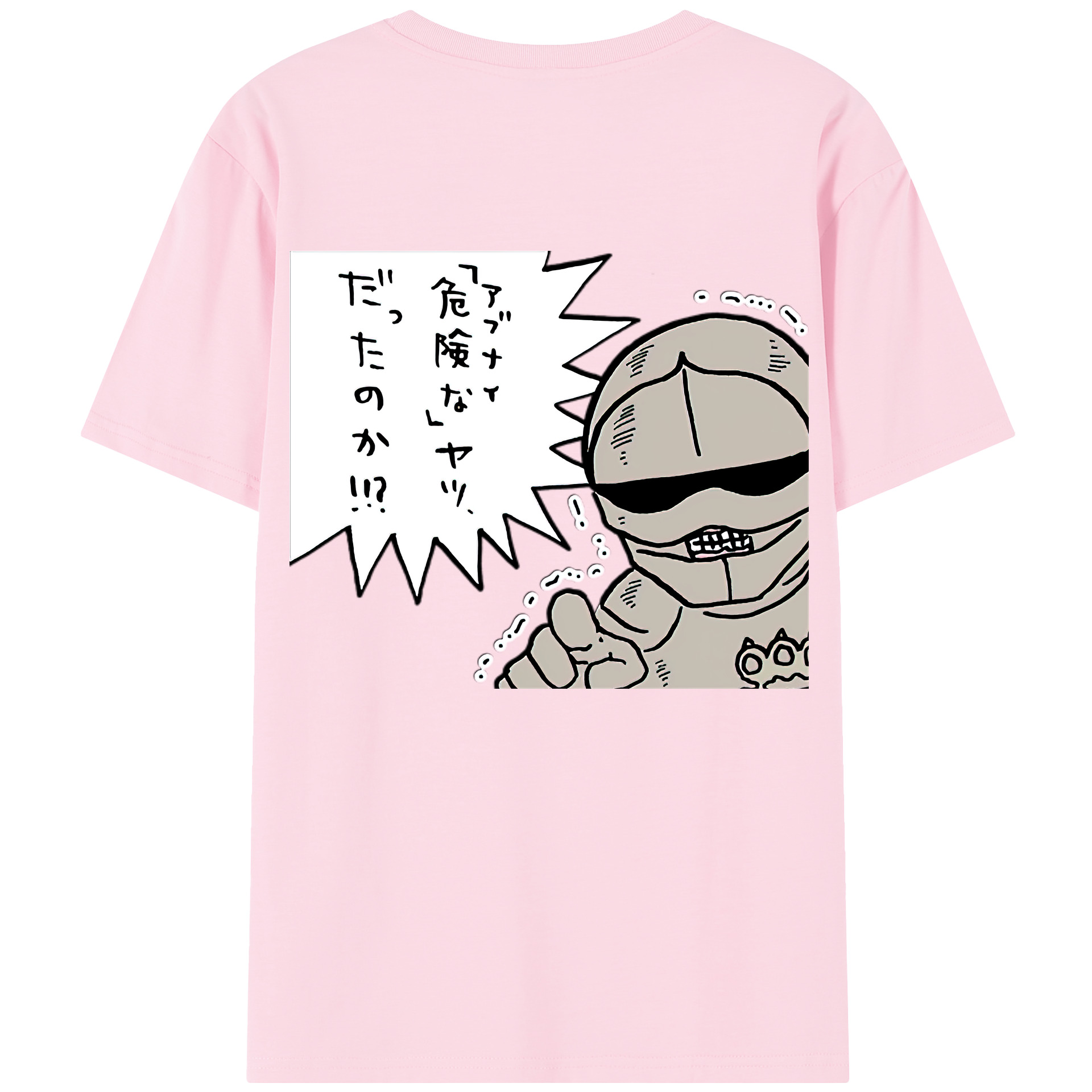 （画像用） ちいかわ 労働の鎧さん Chii-kawa Mr. Armor of Labor 綿100％半袖Tシャツ（背面プリント）