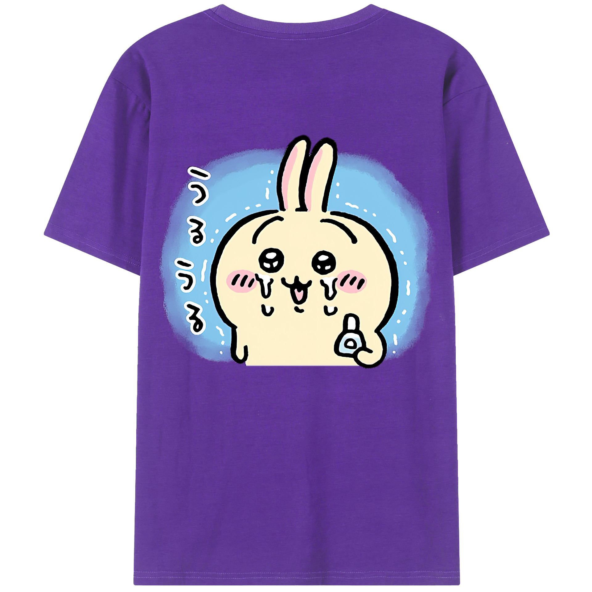（画像用） ちいかわ うさぎ Chii-kawa usagi 綿100％半袖Tシャツ（背面プリント）