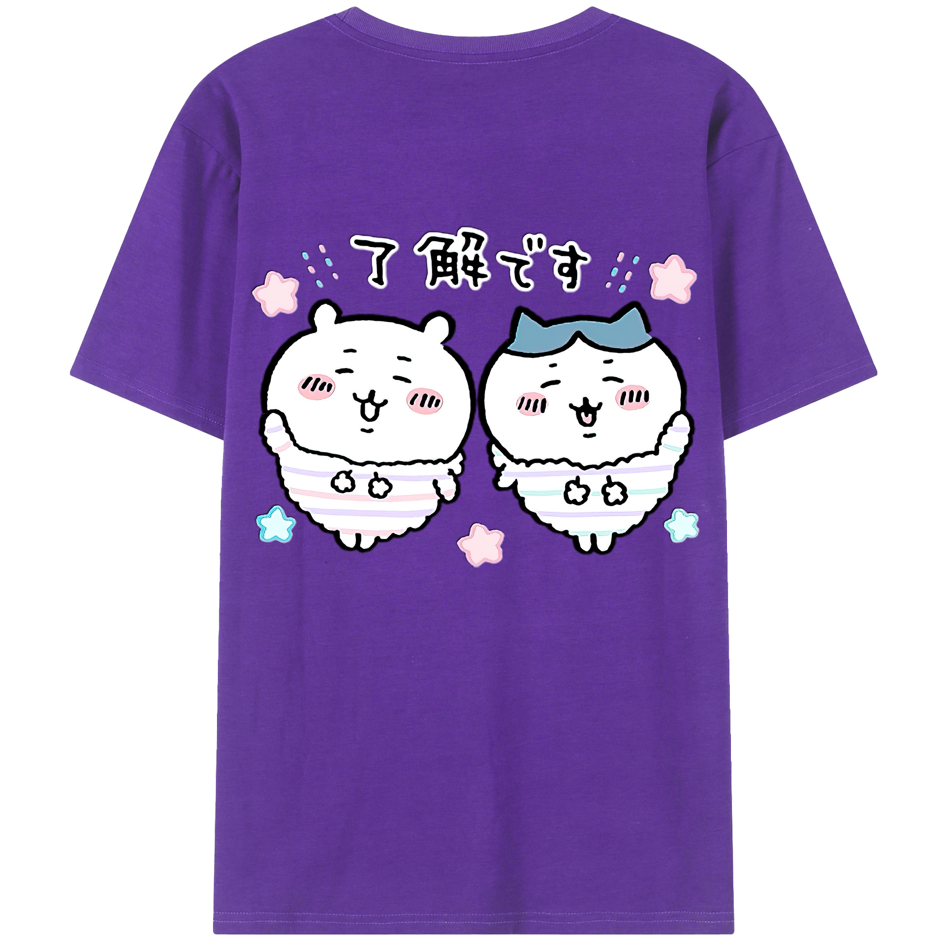 （画像用） ちいかわ ハチワレ Chii-kawa hachiware 綿100％半袖Tシャツ（背面プリント）