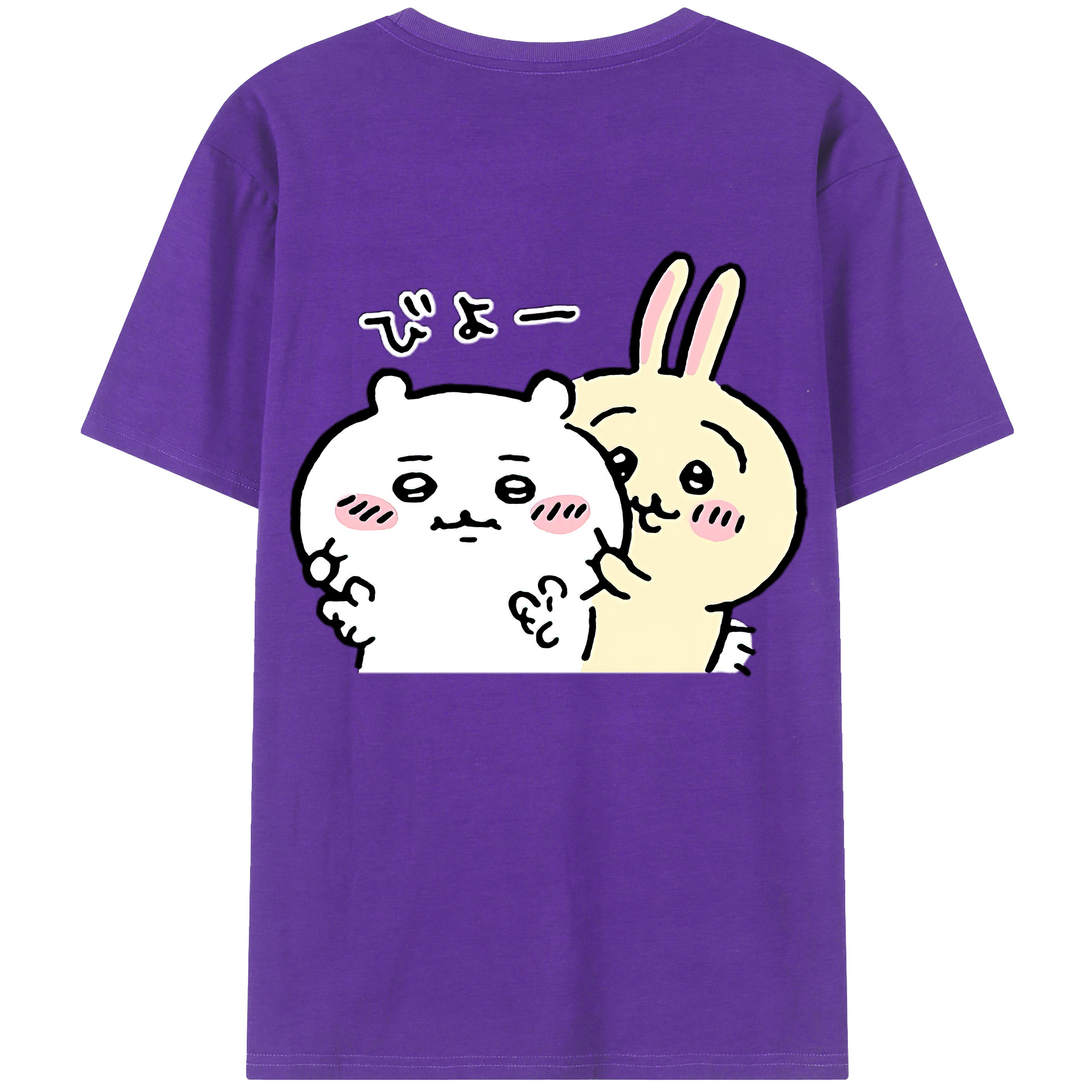 （画像用） ちいかわ うさぎ Chii-kawa usagi 綿100％半袖Tシャツ（背面プリント）