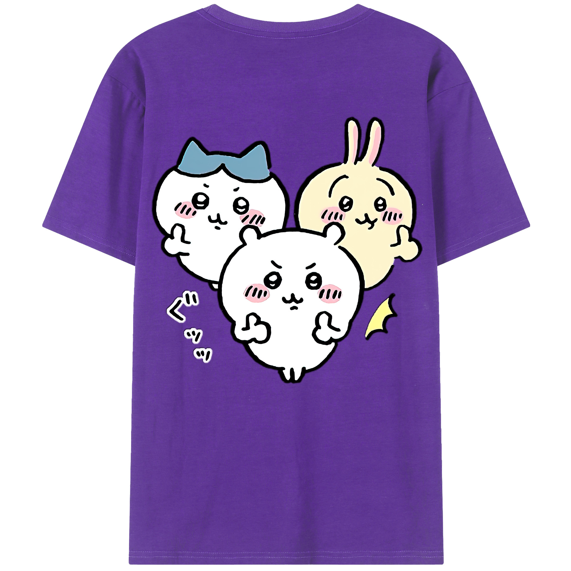 （画像用） ちいかわ うさぎ Chii-kawa usagi 綿100％半袖Tシャツ（背面プリント）