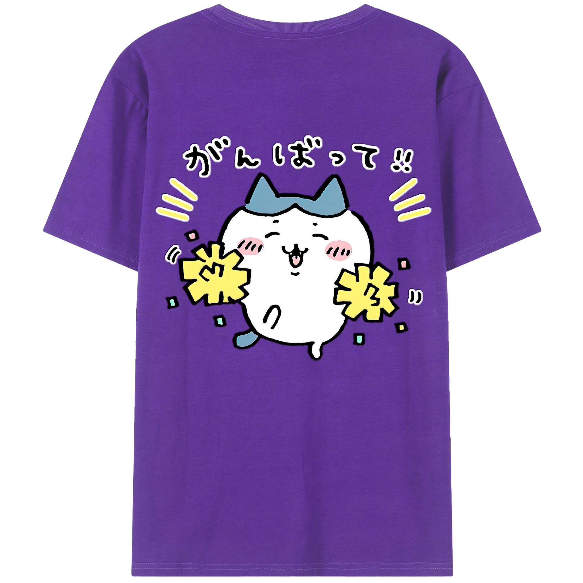 （画像用） ちいかわ ハチワレ Chii-kawa hachiware 綿100％半袖Tシャツ（背面プリント）
