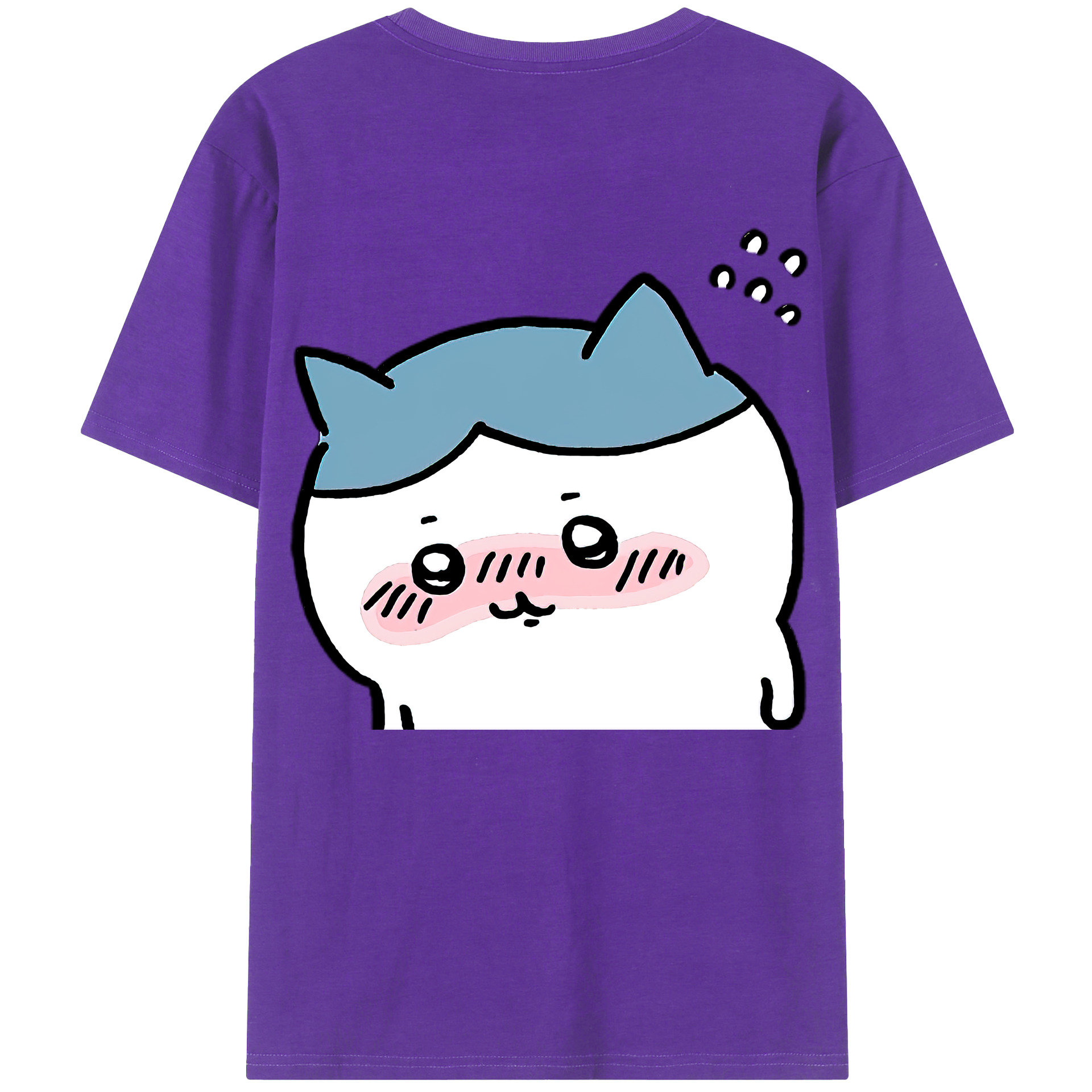 （画像用） ちいかわ ハチワレ Chii-kawa hachiware 綿100％半袖Tシャツ（背面プリント）