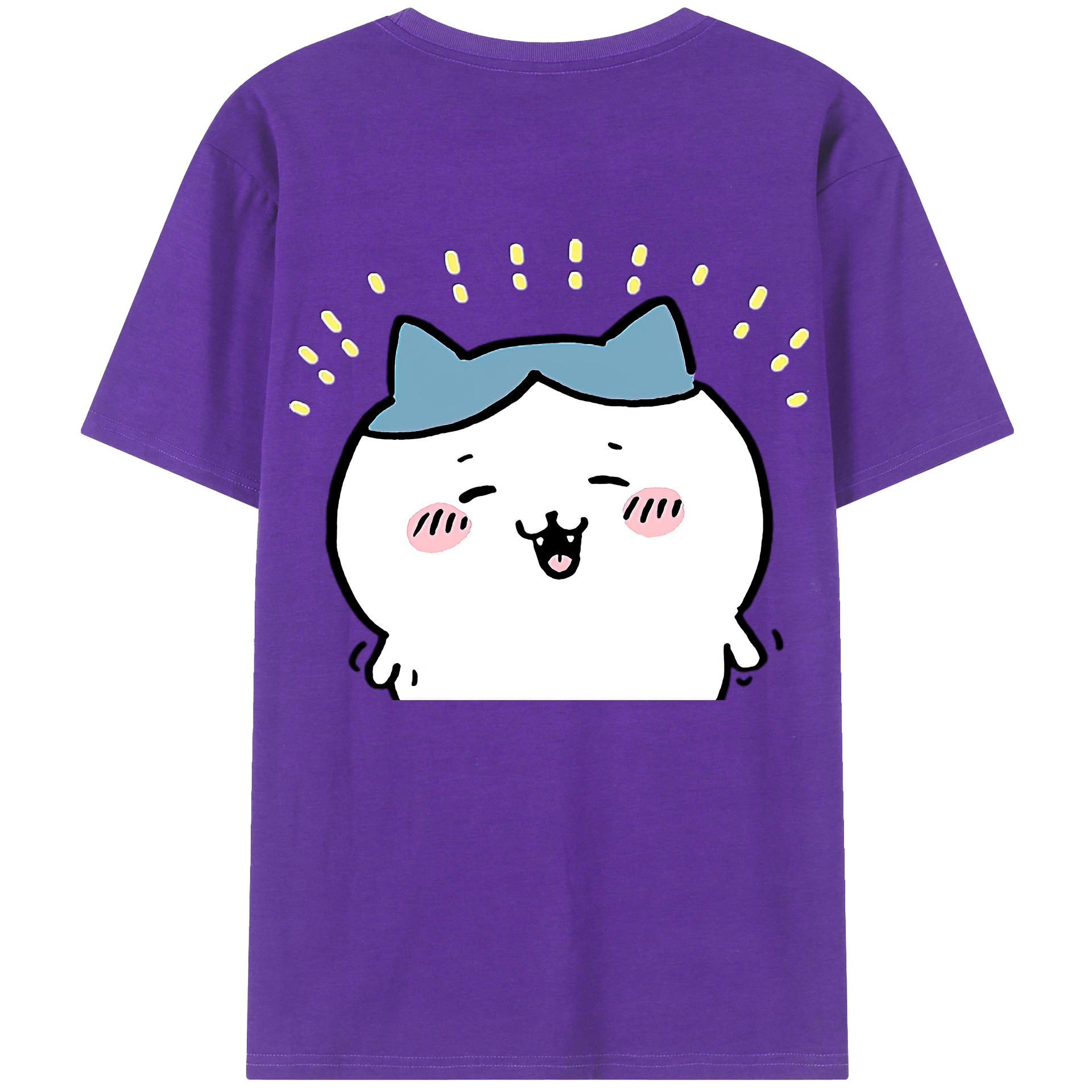 （画像用） ちいかわ ハチワレ Chii-kawa hachiware 綿100％半袖Tシャツ（背面プリント）
