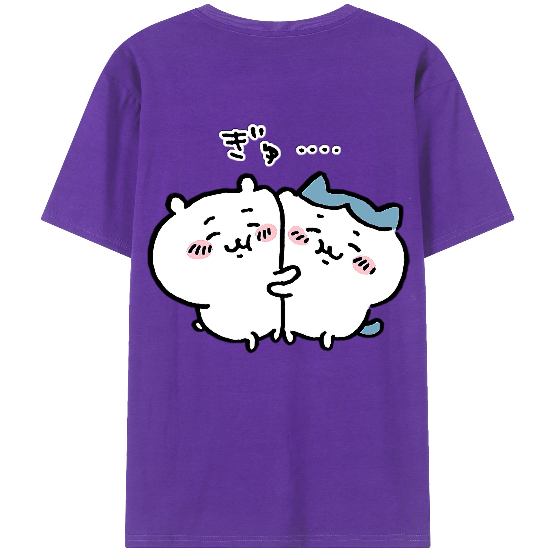（画像用） ちいかわ ハチワレ Chii-kawa hachiware 綿100％半袖Tシャツ（背面プリント）
