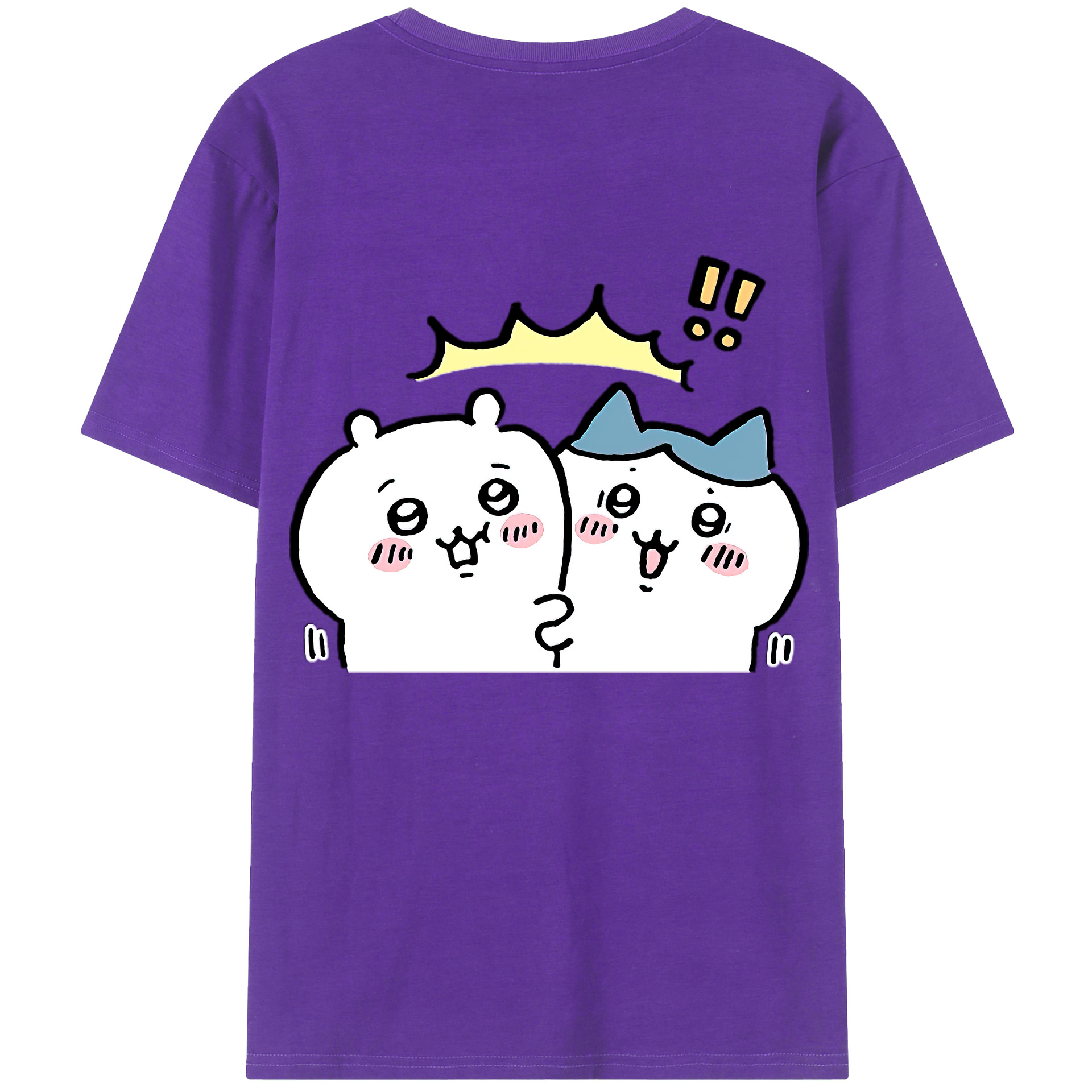 （画像用） ちいかわ ハチワレ Chii-kawa hachiware 綿100％半袖Tシャツ（背面プリント）