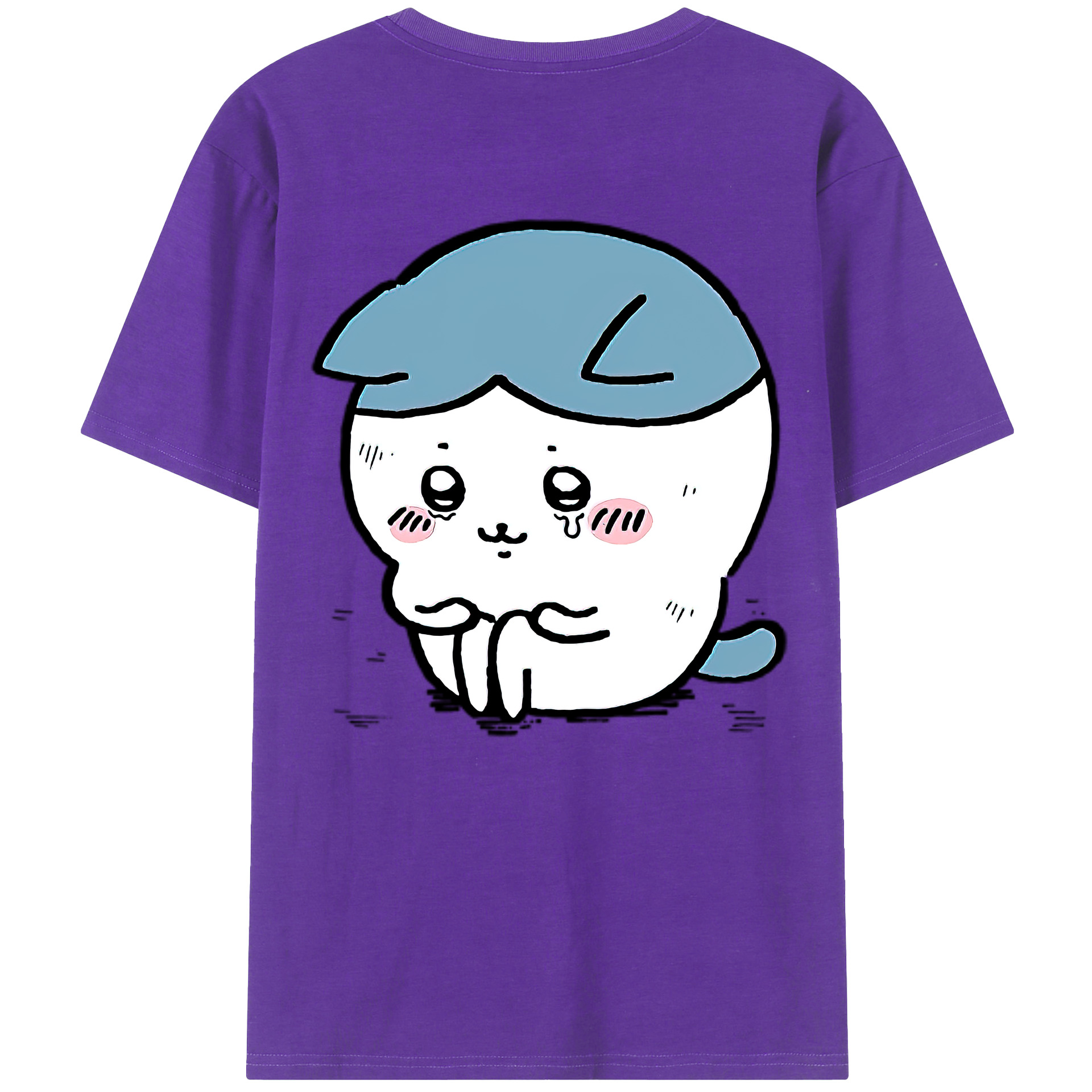 （画像用） ちいかわ ハチワレ Chii-kawa hachiware 綿100％半袖Tシャツ（背面プリント）