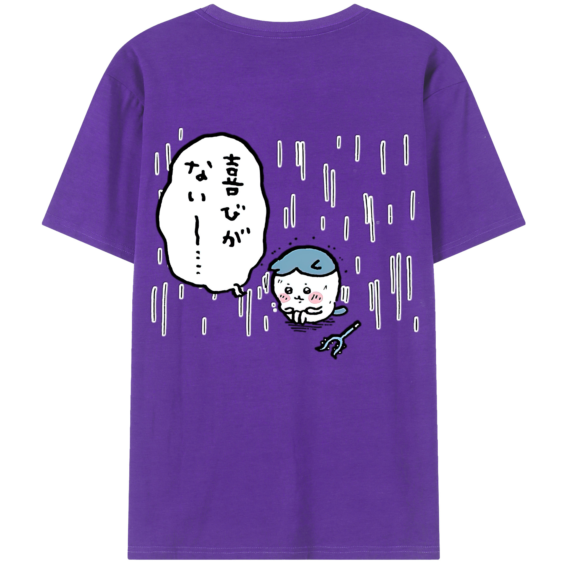 （画像用） ちいかわ ハチワレ Chii-kawa hachiware 綿100％半袖Tシャツ（背面プリント）