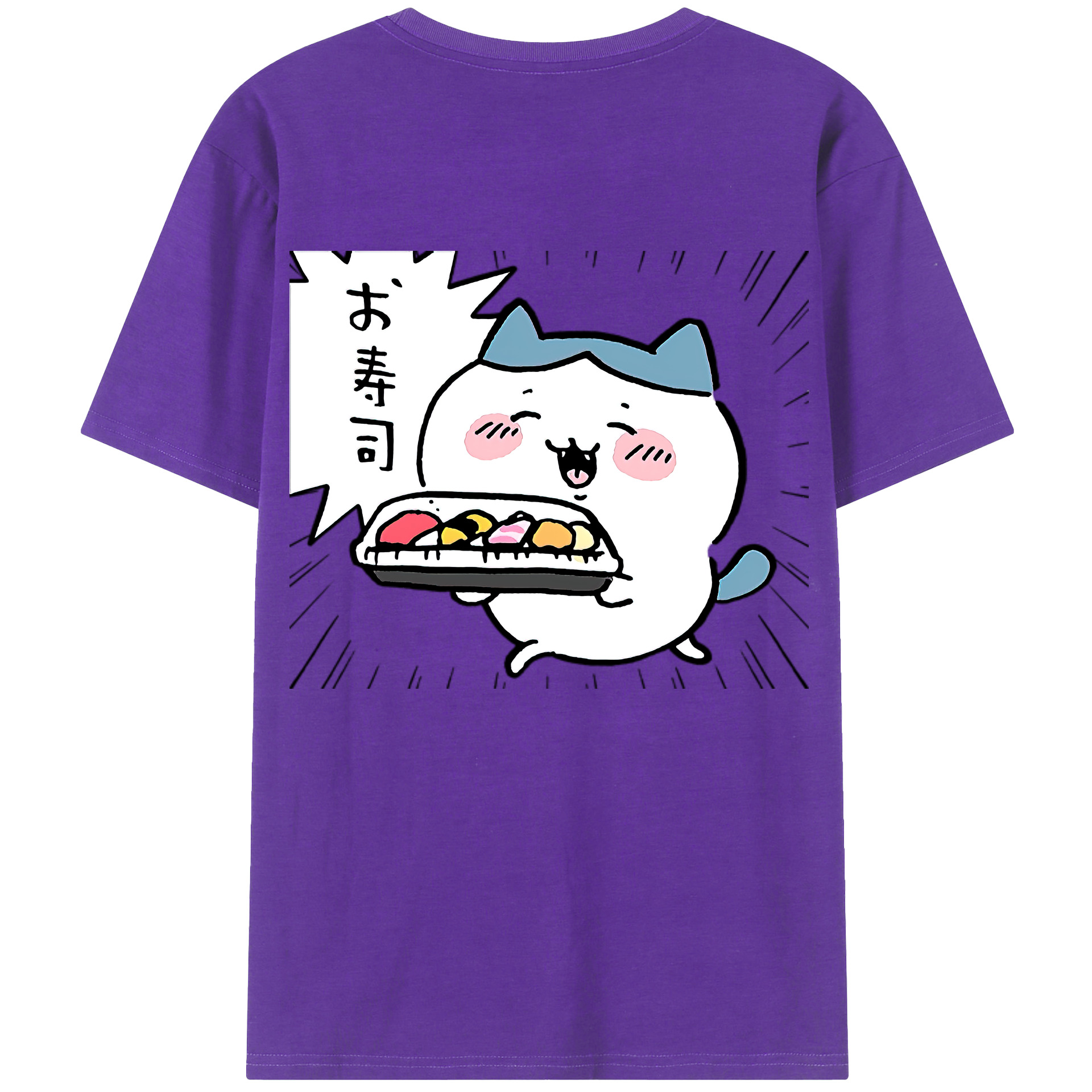 （画像用） ちいかわ ハチワレ Chii-kawa hachiware 綿100％半袖Tシャツ（背面プリント）