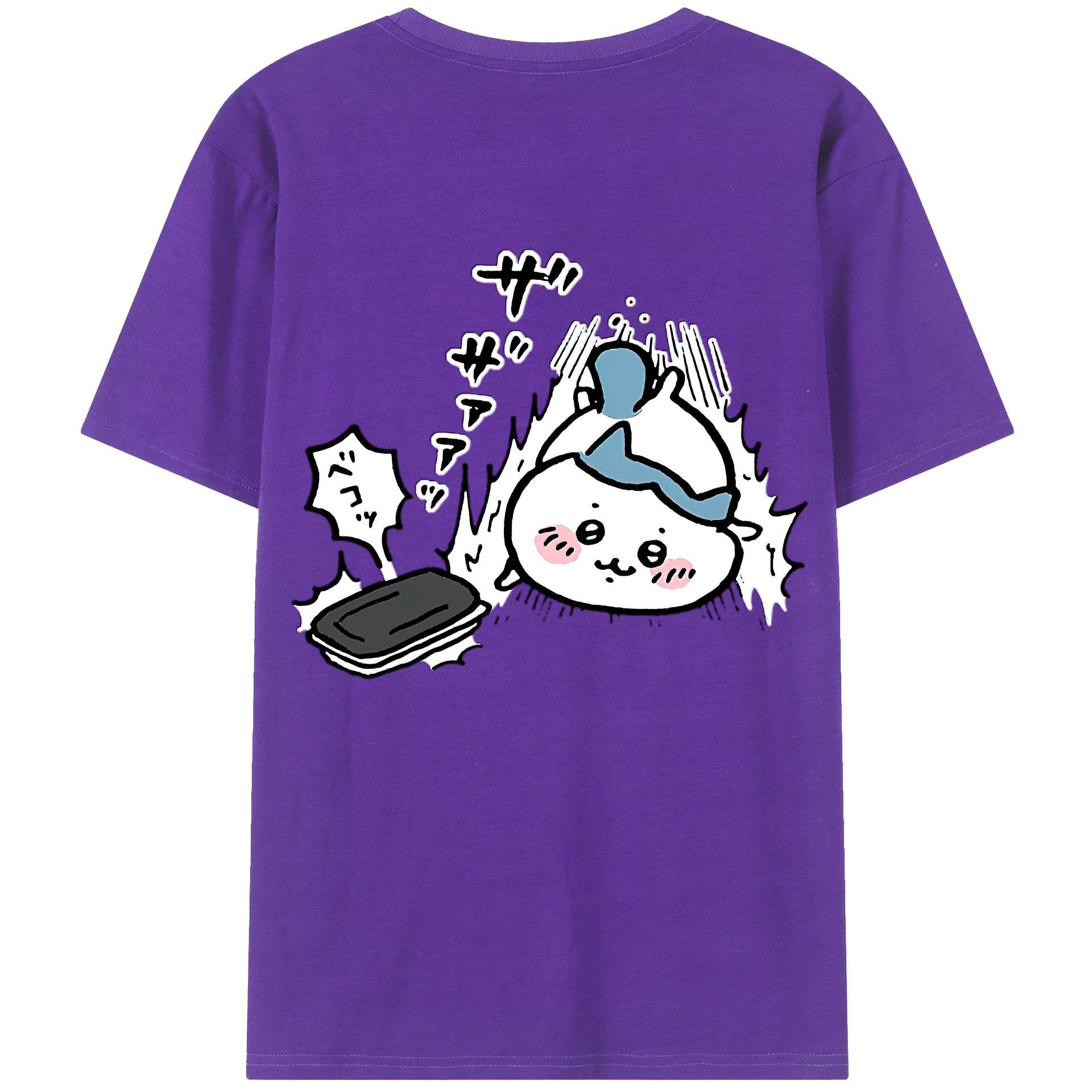 （画像用） ちいかわ ハチワレ Chii-kawa hachiware 綿100％半袖Tシャツ（背面プリント）